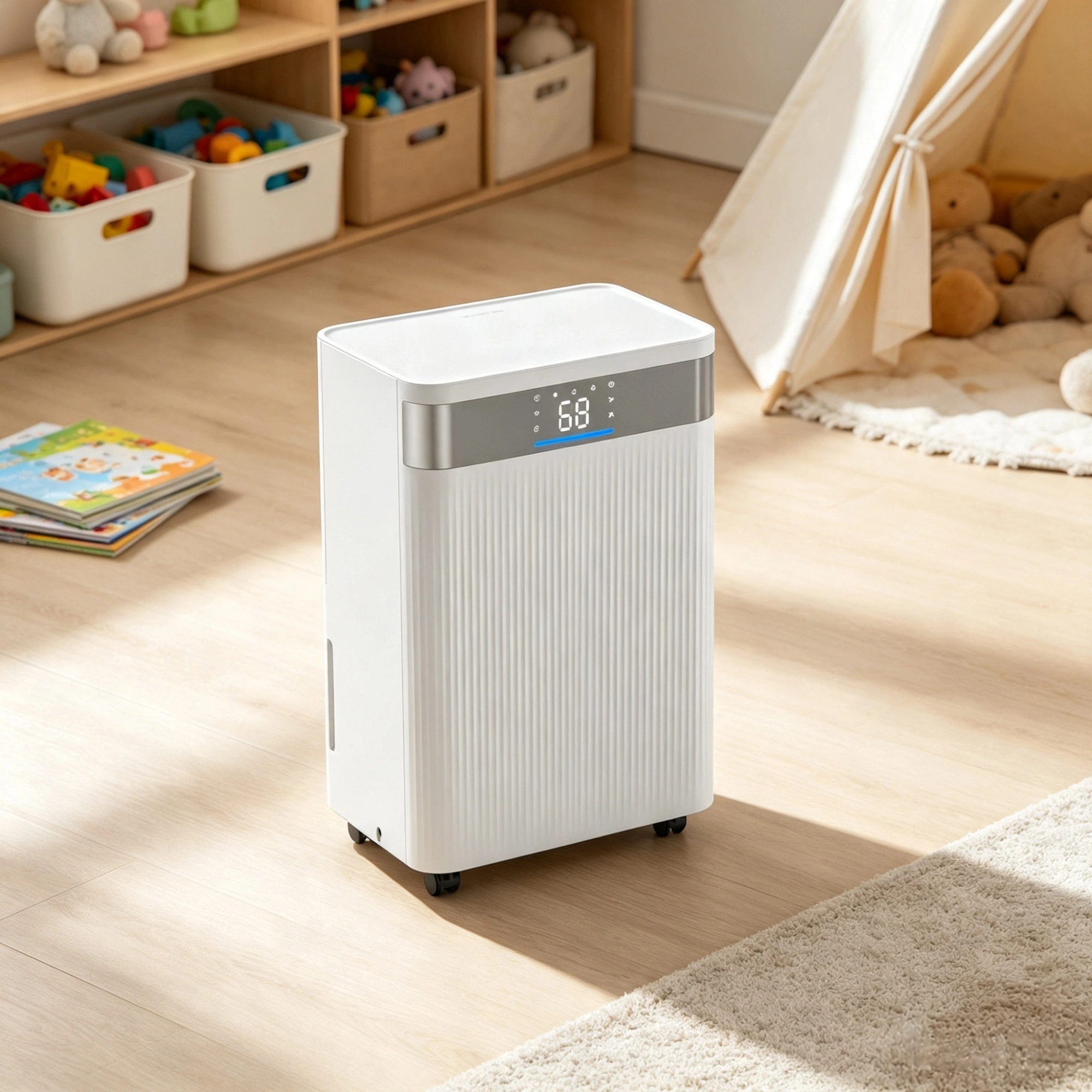 Dehumidifier with Drain Hose Smart Humidity Control Low Noise for Home Basement Commercial White view 6