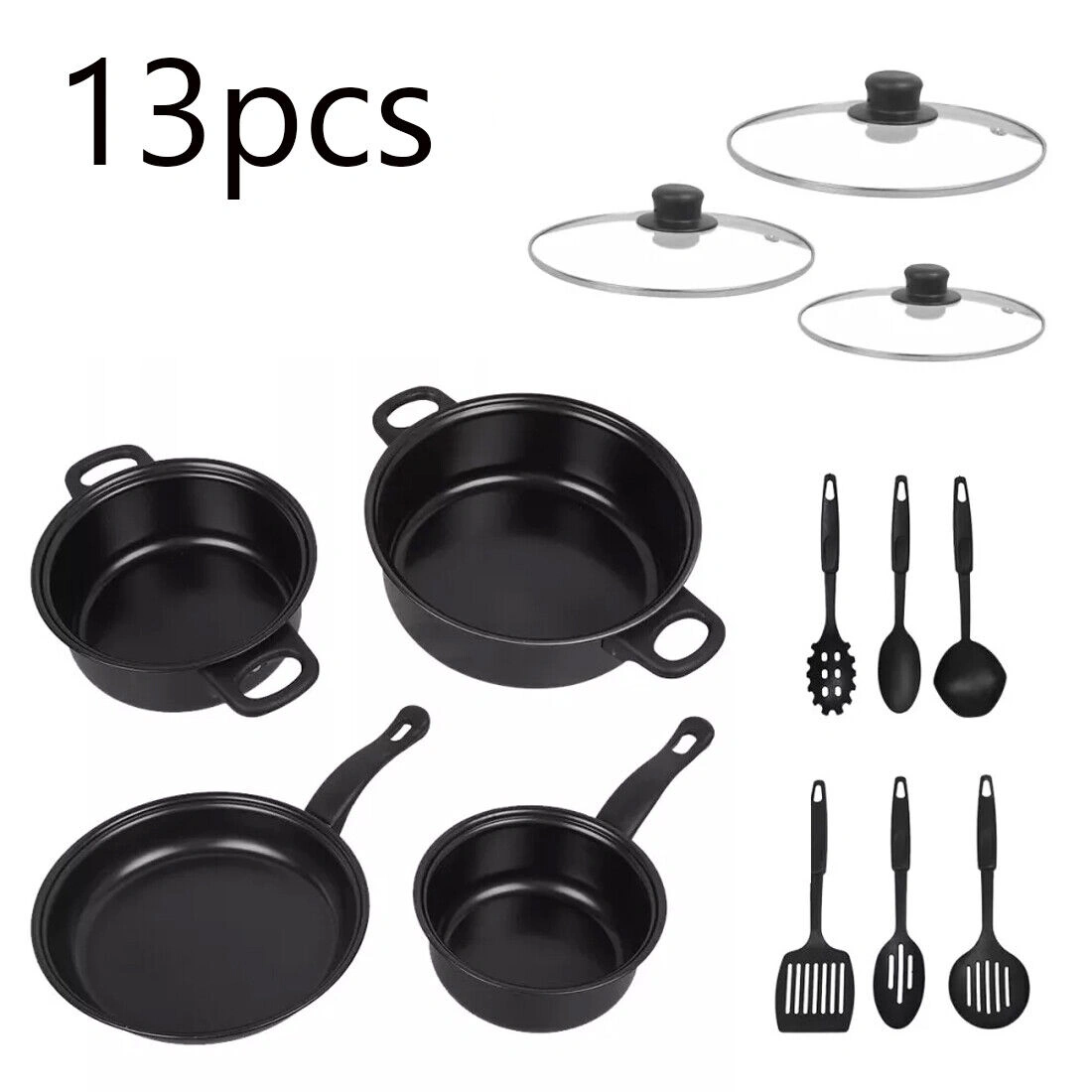 NEW 13-Piece Non-Stick Pot Set, Induction Cookware Set, Compatible with Induction Kitchen, Stainless Steel Pots and Pans view 11