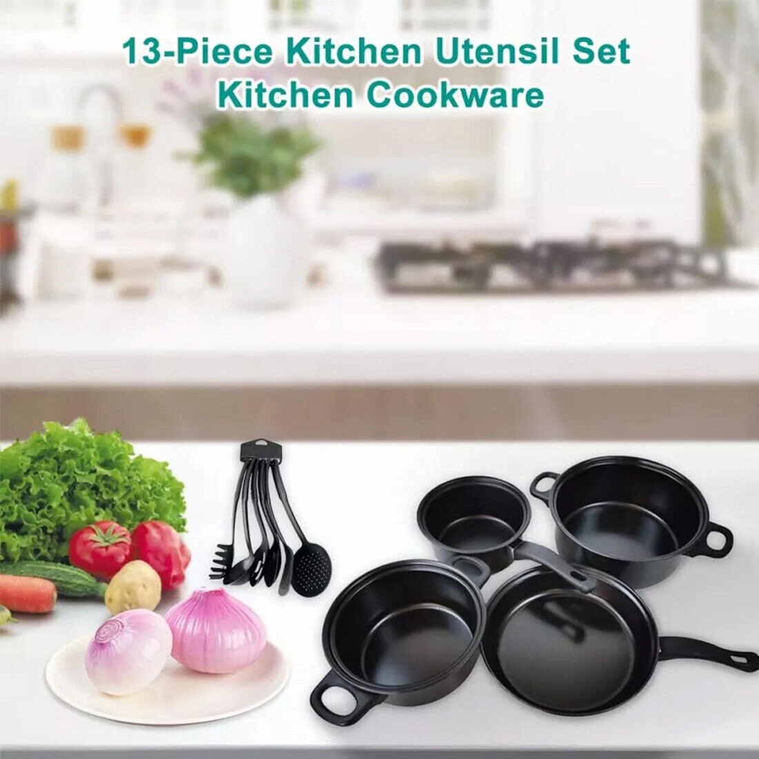 NEW 13-Piece Non-Stick Pot Set, Induction Cookware Set, Compatible with Induction Kitchen, Stainless Steel Pots and Pans view 12