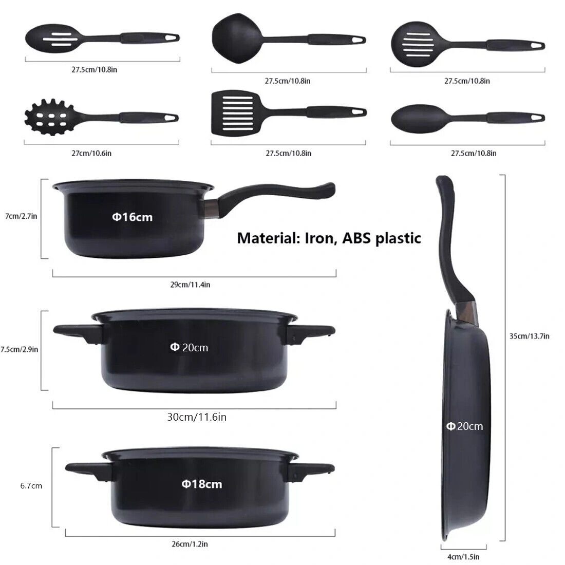 NEW 13-Piece Non-Stick Pot Set, Induction Cookware Set, Compatible with Induction Kitchen, Stainless Steel Pots and Pans view 14