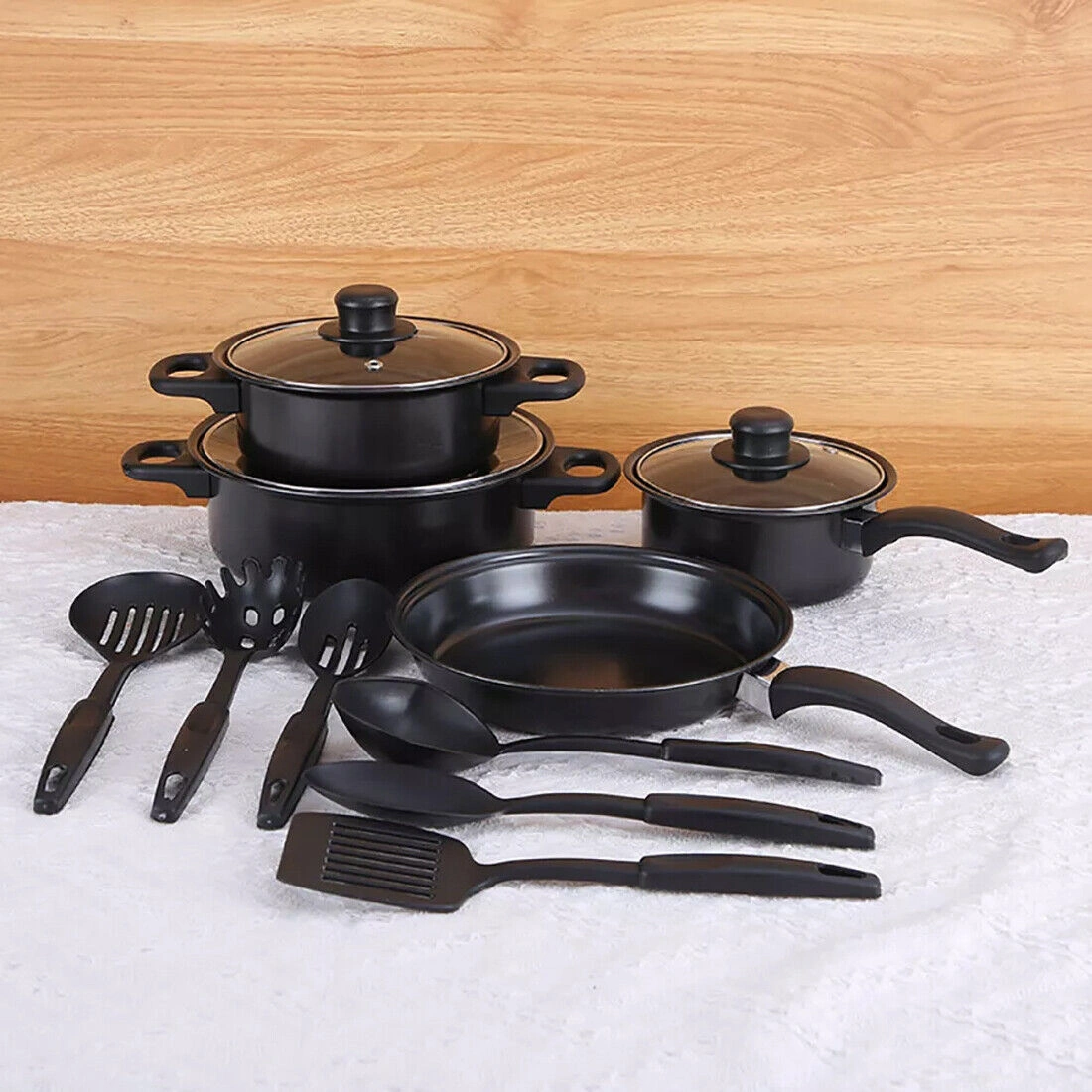NEW 13-Piece Non-Stick Pot Set, Induction Cookware Set, Compatible with Induction Kitchen, Stainless Steel Pots and Pans view 2