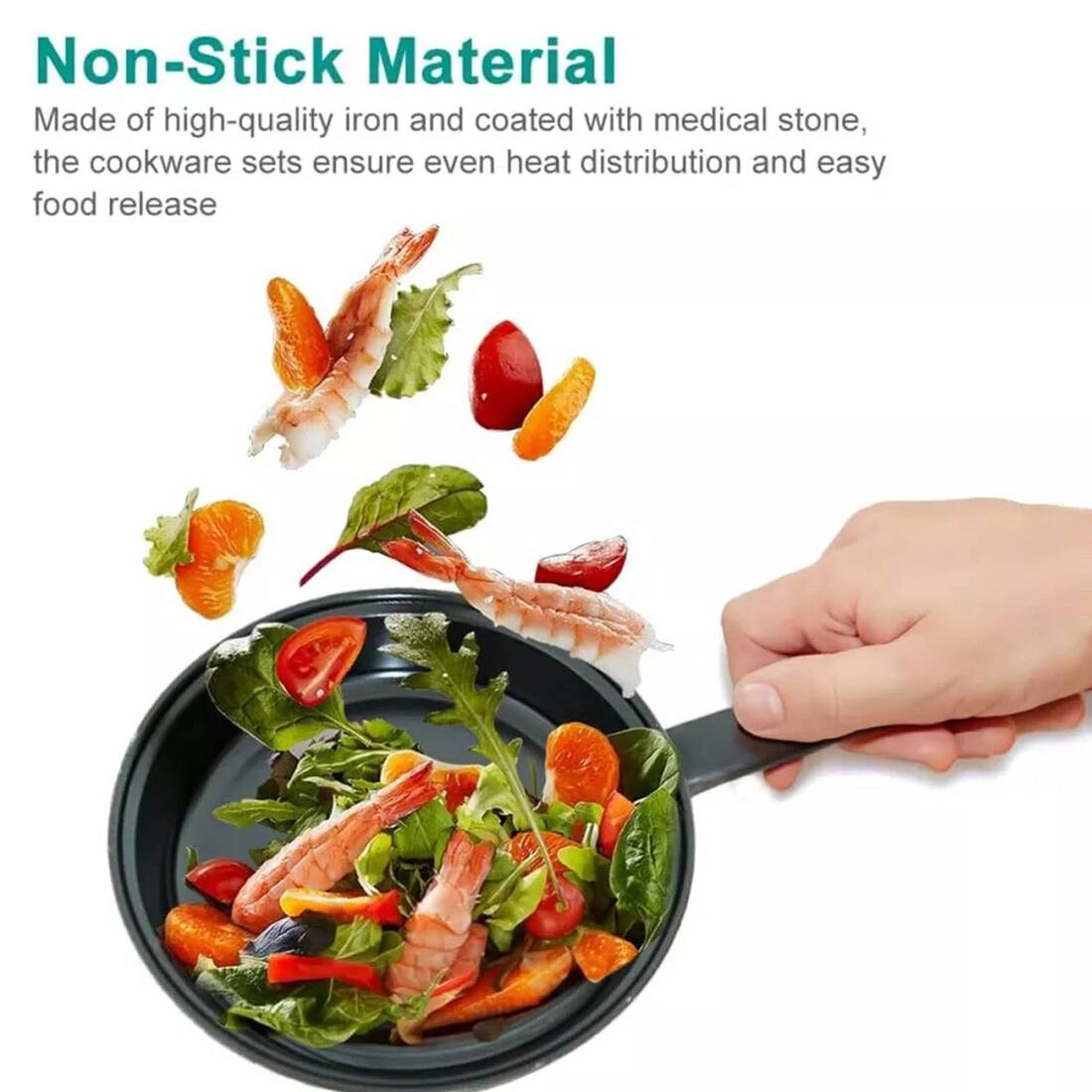 NEW 13-Piece Non-Stick Pot Set, Induction Cookware Set, Compatible with Induction Kitchen, Stainless Steel Pots and Pans view 6