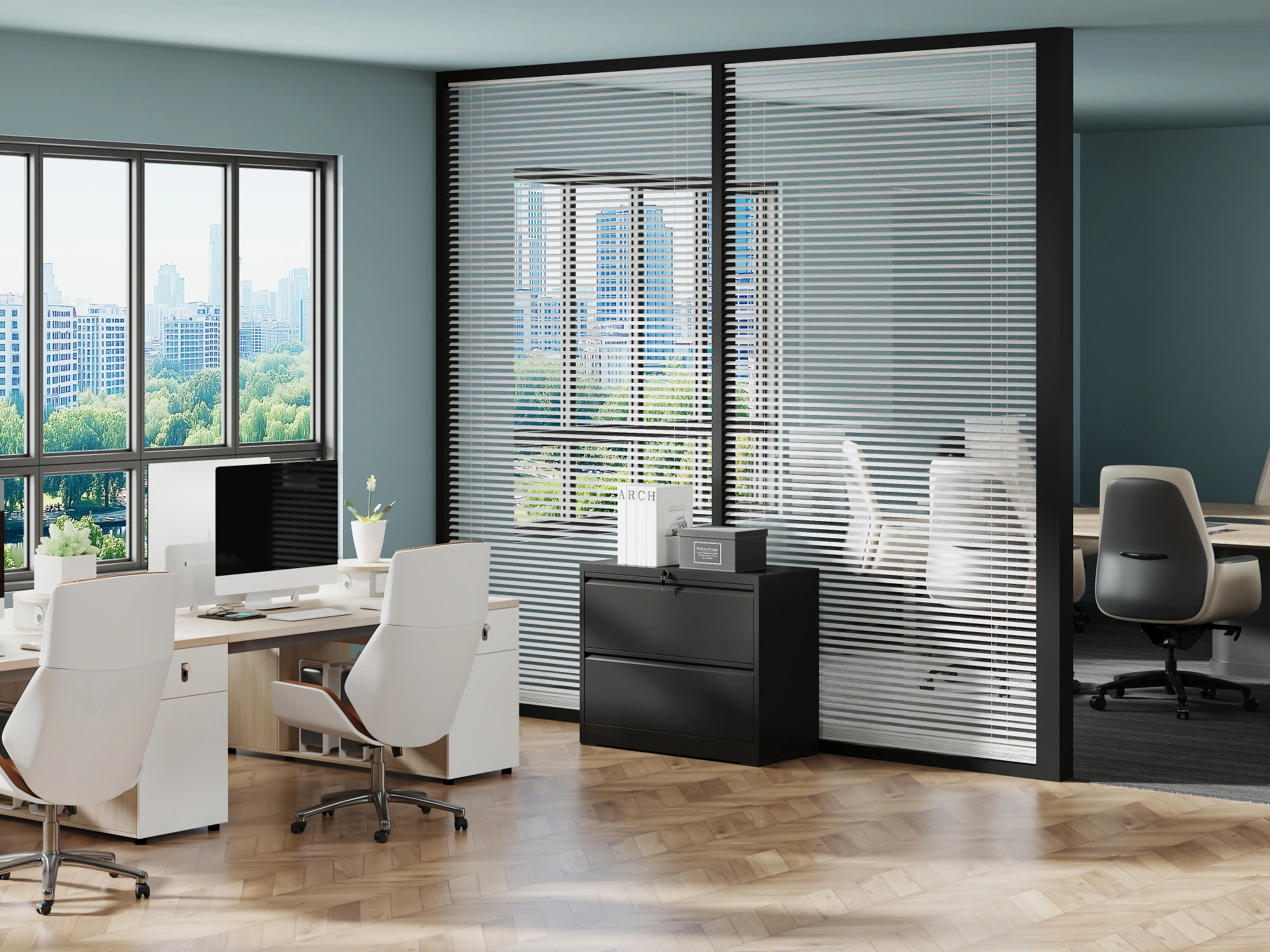 2-Drawer Lateral File Cabinet with Lock, Heavy-Duty Metal Filing Cabinet, Letter/Legal/A4/F4, Silent Full-Extension Slides, Office Storage view 11