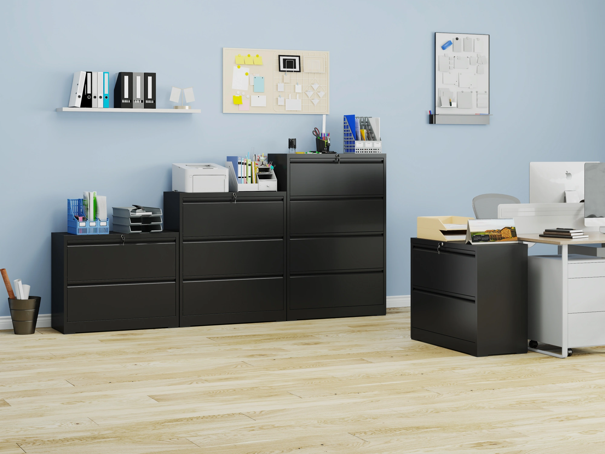 2-Drawer Lateral File Cabinet with Lock, Heavy-Duty Metal Filing Cabinet, Letter/Legal/A4/F4, Silent Full-Extension Slides, Office Storage view 12