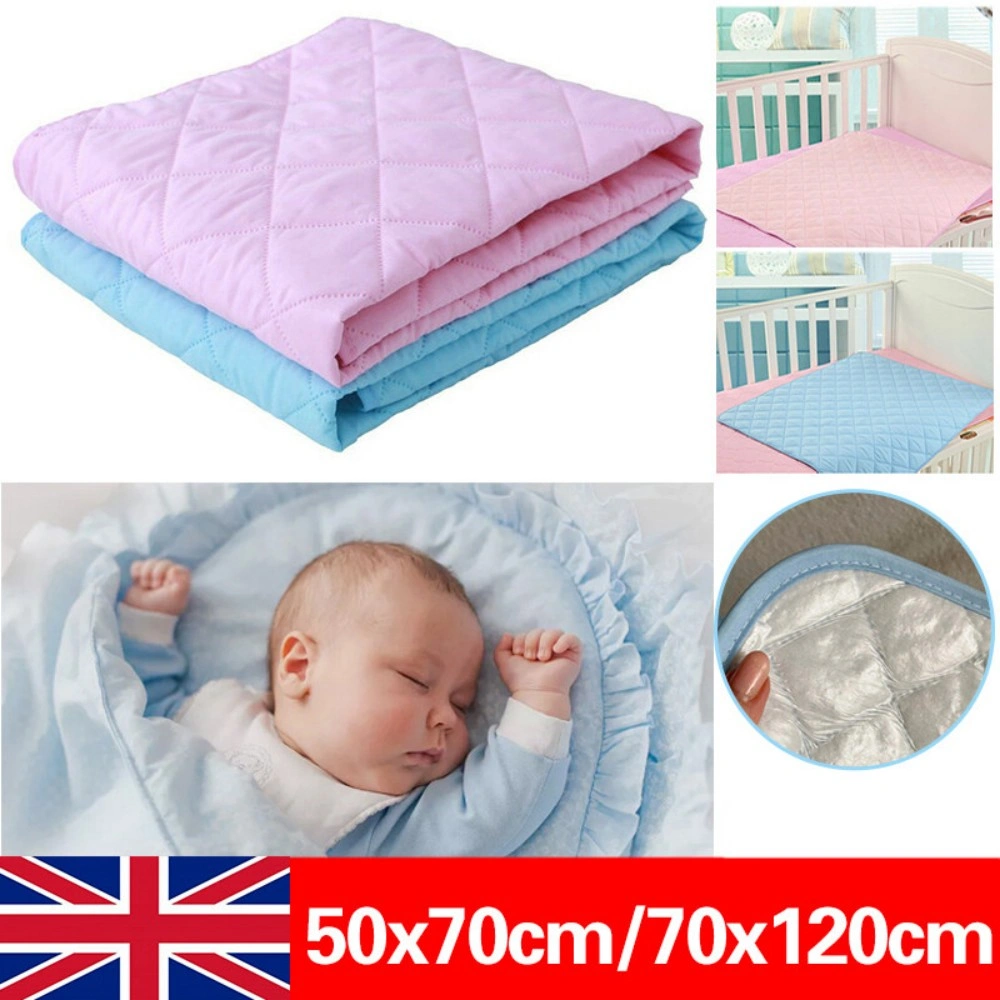 Washable Absorbent Incontinence Bed Pads Reusable Mattress Protector Sheet - Blue 70x120cm view 2