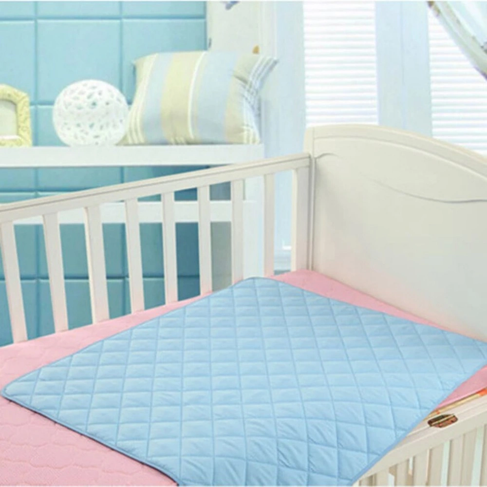 Washable Absorbent Incontinence Bed Pads Reusable Mattress Protector Sheet - Blue 70x120cm view 3