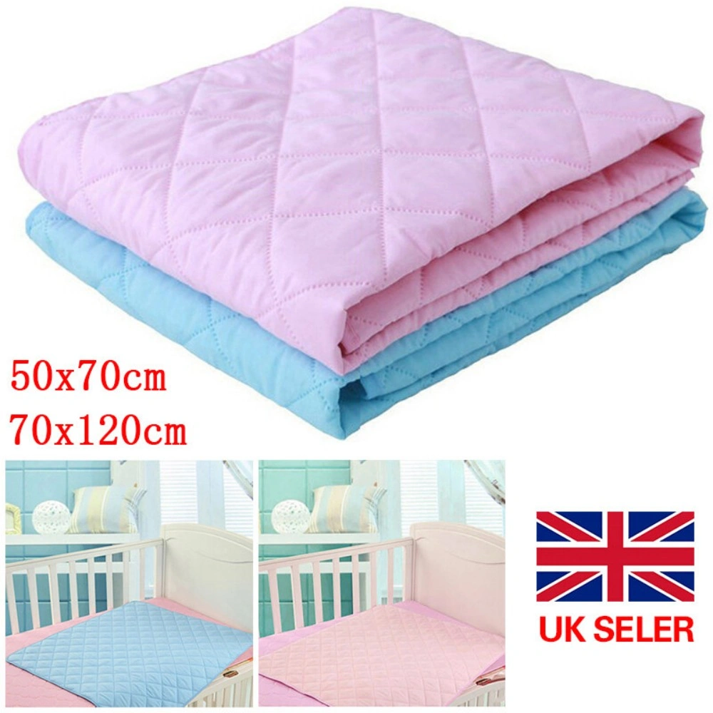 Washable Absorbent Incontinence Bed Pads Reusable Mattress Protector Sheet - Blue 70x120cm view 4