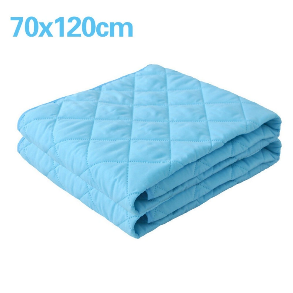 Washable Absorbent Incontinence Bed Pads Reusable Mattress Protector Sheet - Blue 70x120cm view 5