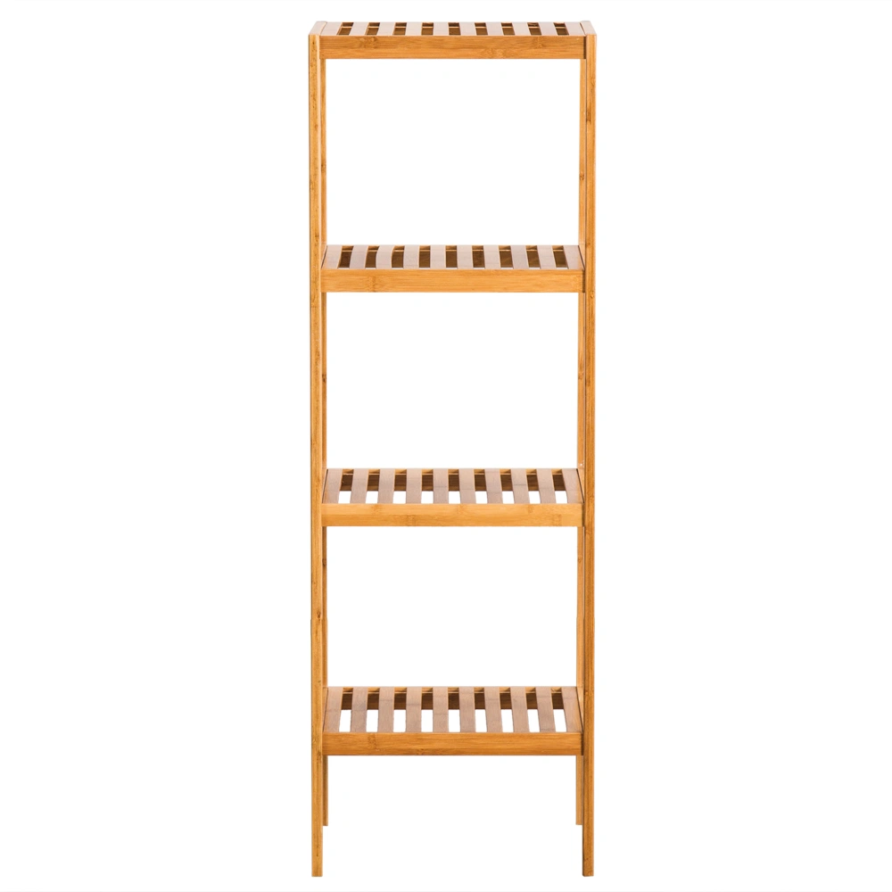 4-Tier Wood Finish Storage Shelf - Multi-Layer Organizer Rack for Home & Office view 3