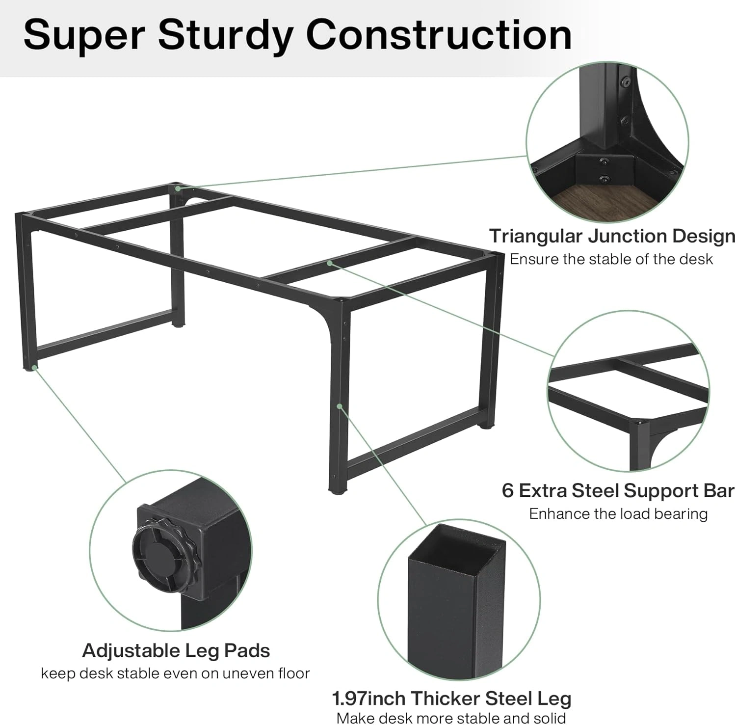 Modern Office Desk - Compact Study Writing Table for Home, Small Spaces, Bedroom, Laptop Computer Workstation with Storage Shelf view 4
