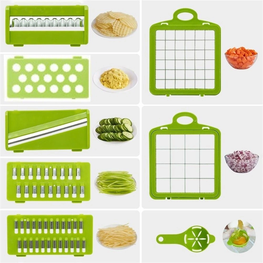 16-in-1 Vegetable Chopper - Mandolin Slicer, Dicer, Cutter & Peeler for Fruit Salad view 4