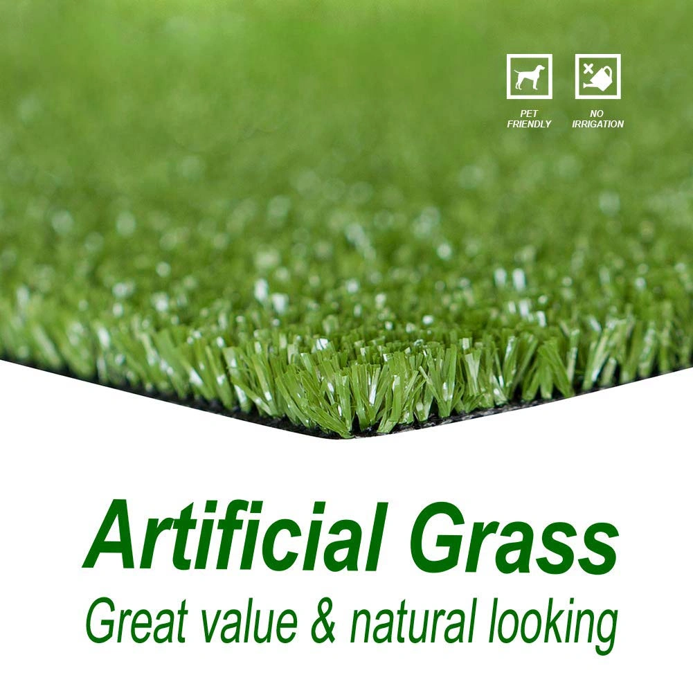 6ft x 10ft Artificial Turf Grass 0.6" Pile with Drainage Holes, Rubber Backing Fake Grass for Indoor Outdoor Pet Areas, Garden Lawn Patio Balcony Decor view 3