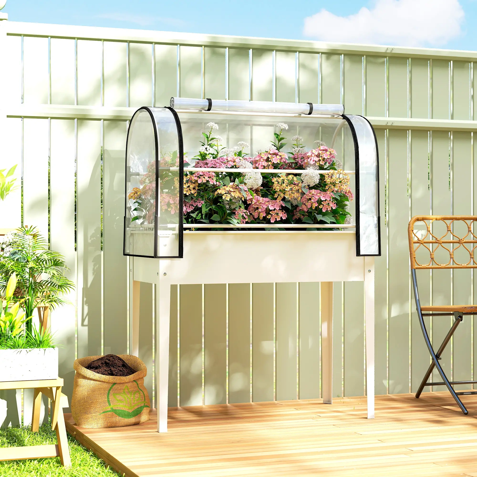 Garden Bed with Mini Greenhouse view 7