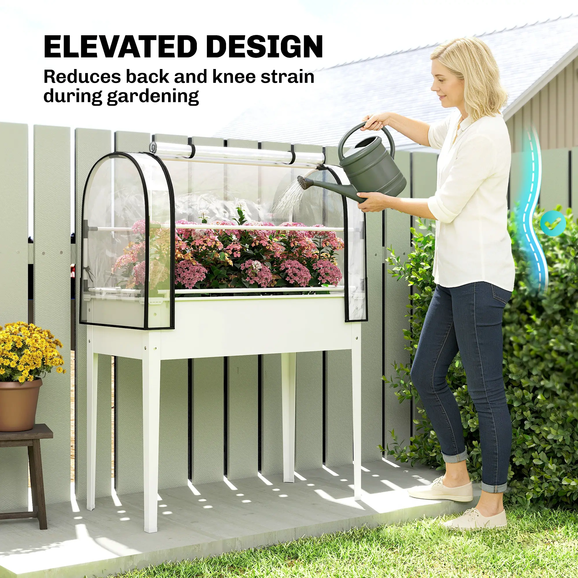 Garden Bed with Mini Greenhouse view 8