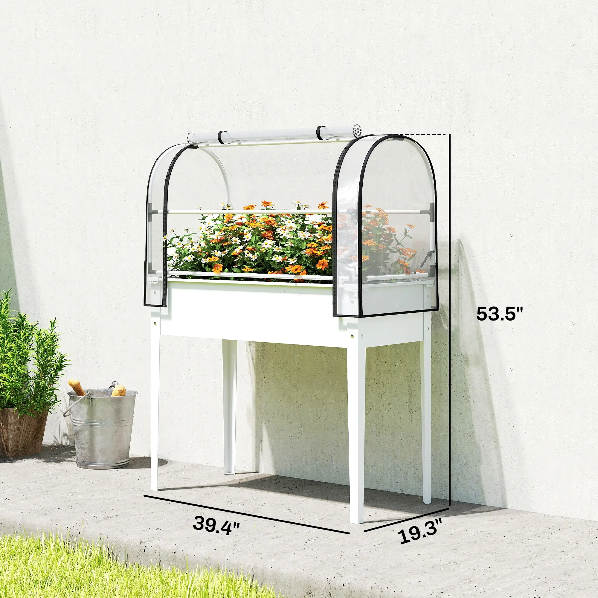 Garden Bed with Mini Greenhouse view 9