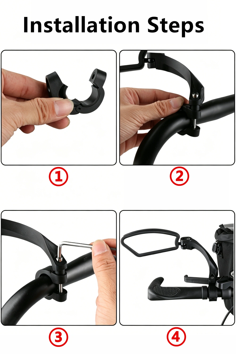 1 Pair Adjustable Bike Mirror HD Wide Angle Handlebar Mount Rear Bicycle View Mirrors (US Logistics only For USPS.TK/TMEU only For self-pickup) view 12