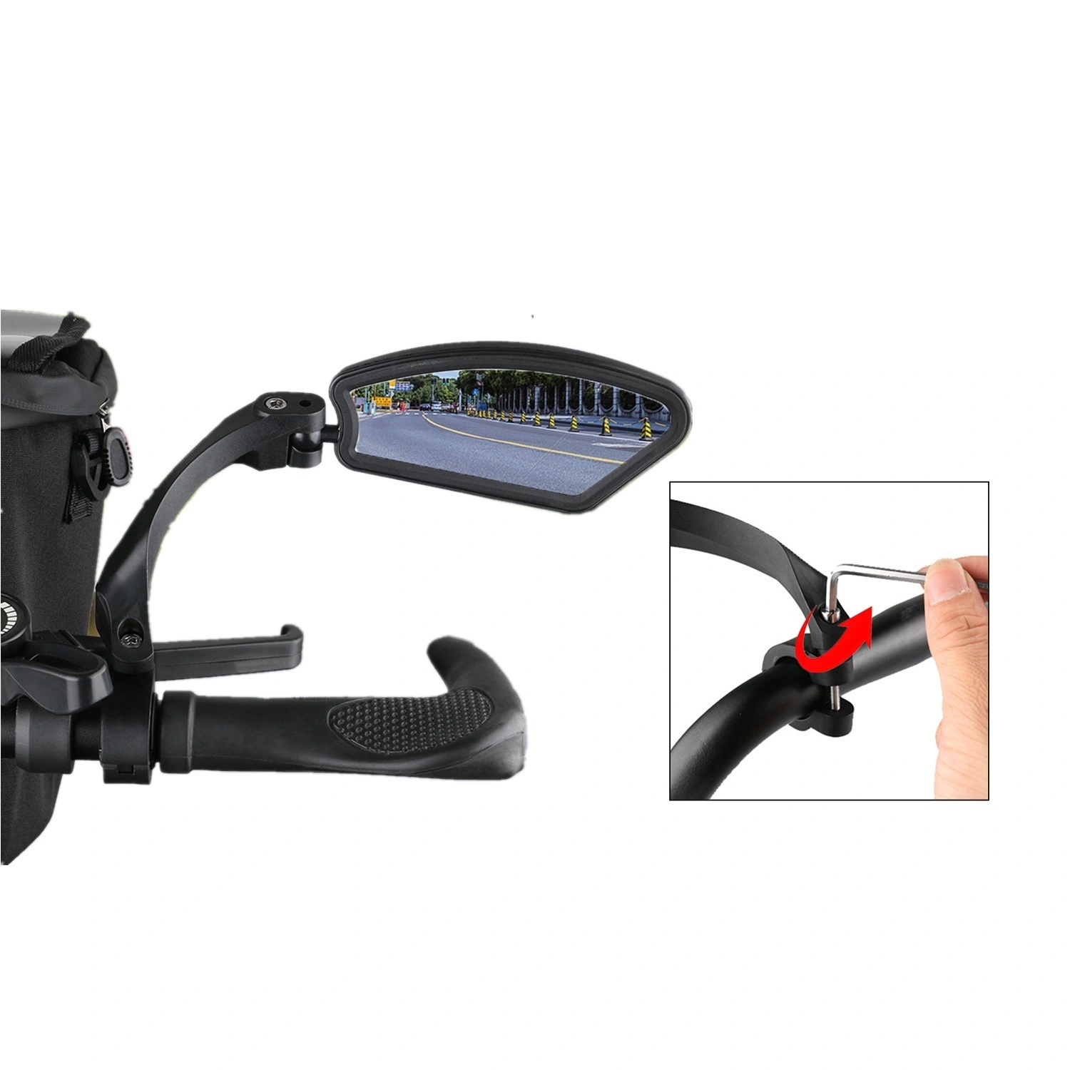1 Pair Adjustable Bike Mirror HD Wide Angle Handlebar Mount Rear Bicycle View Mirrors (US Logistics only For USPS.TK/TMEU only For self-pickup) view 3