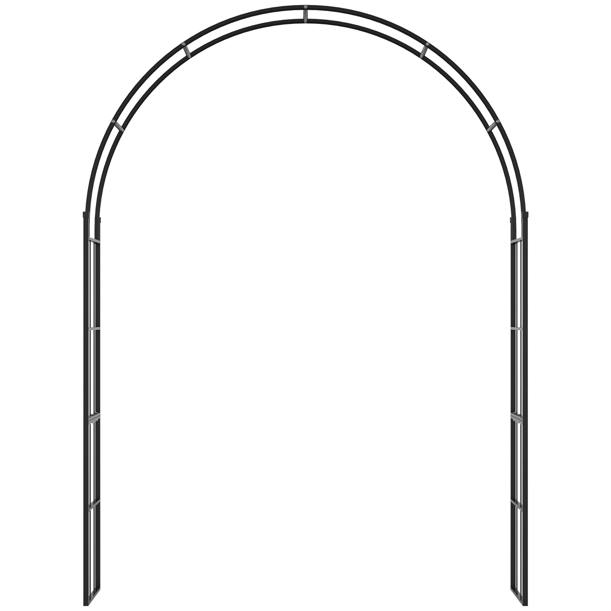 Heavy Duty Metal Garden Arch 84" H x 36" W - Decorative Walk-Through Steel Archway for Garden, Yard & Patio, Black view 2