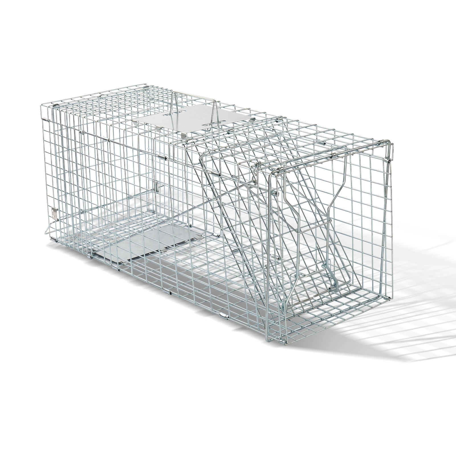 32" Live Animal Cage Trap, Heavy Duty Folding Raccoon Trap, Humane Cat Trap with Handle for Rabbits, Stray Cats, Squirrels, Raccoons, Skunk, Mole, Groundhogs and Opossums view 8