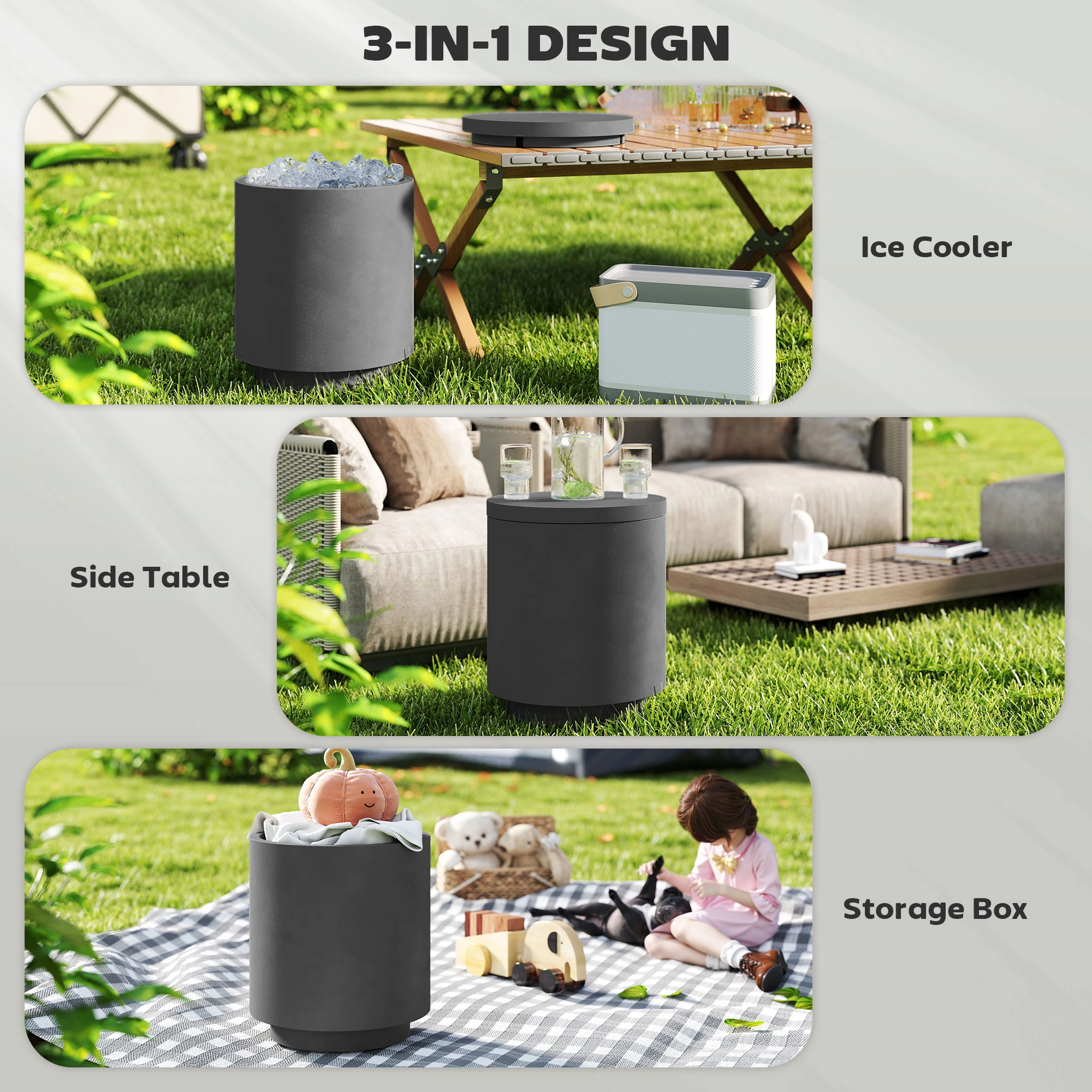 Modern Bedside Nightstand Tables with Drawer, Compact Side Table for Bedroom view 3