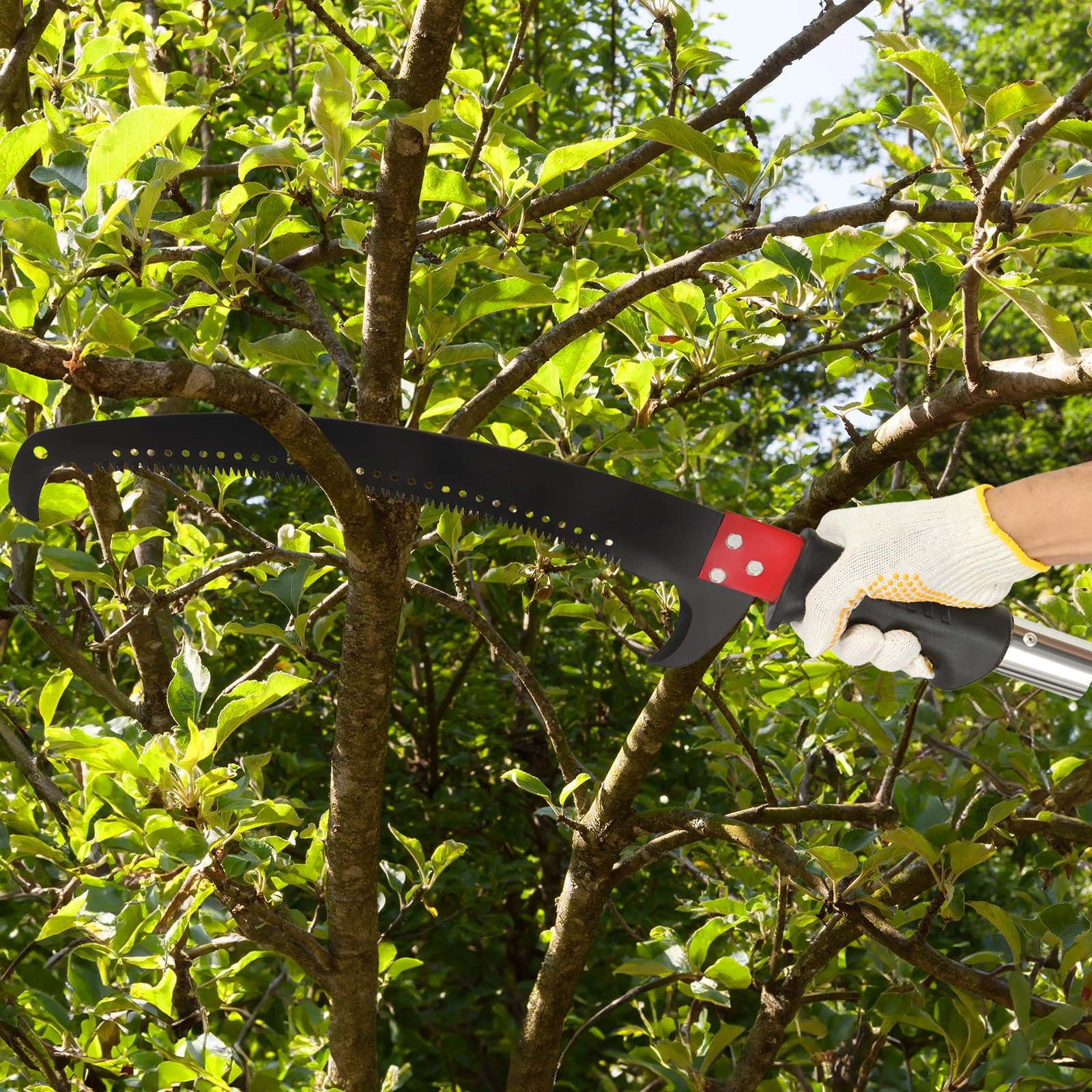 26ft Manual Pole Saw, Lightweight Tree Trimmers Long Handle Pruner Set, Sharp Steel Blade and Scissors Pole Saw for Trimming Palm, Pear Tree, Fir Tree, Other High Trees and Shrubs view 10