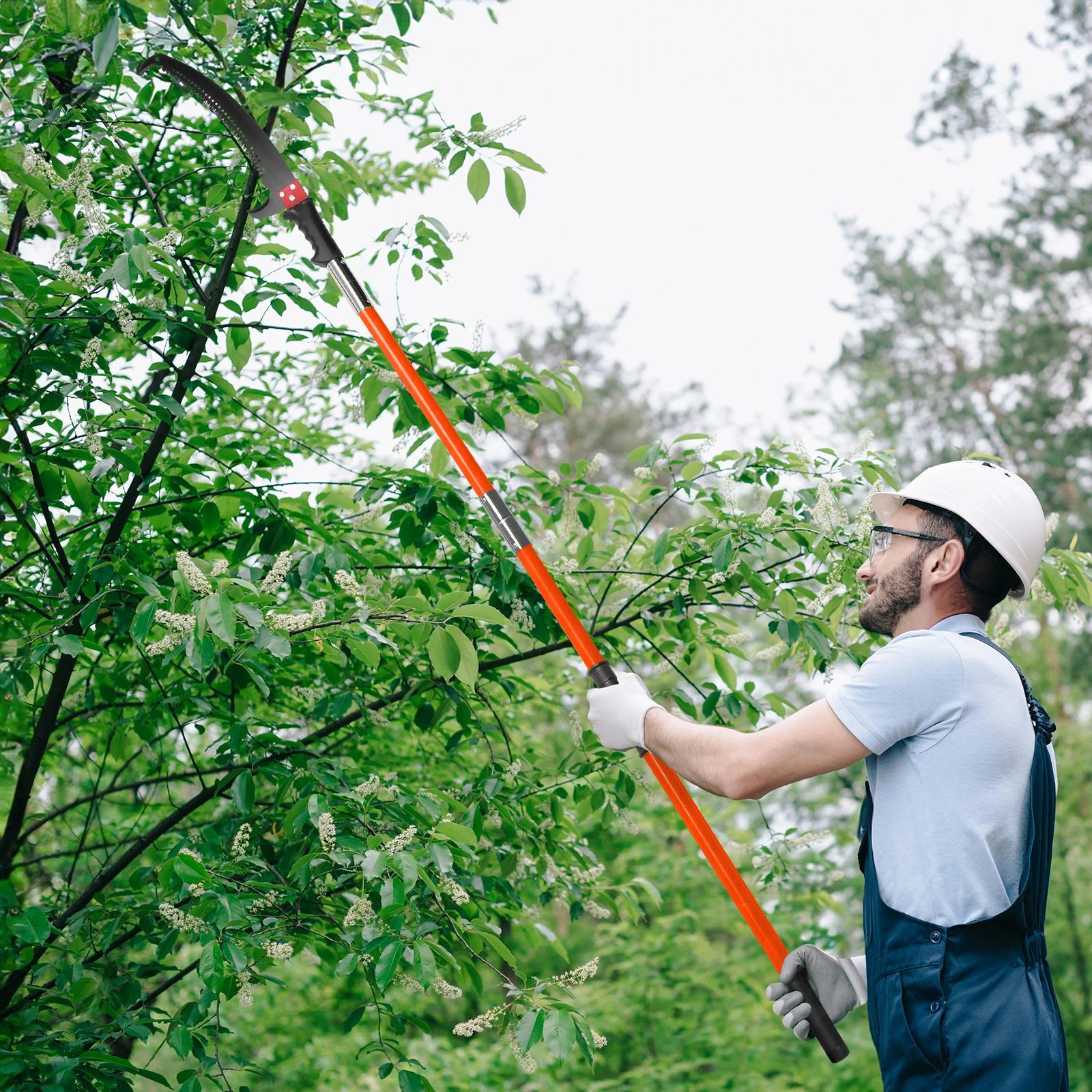 26ft Manual Pole Saw, Lightweight Tree Trimmers Long Handle Pruner Set, Sharp Steel Blade and Scissors Pole Saw for Trimming Palm, Pear Tree, Fir Tree, Other High Trees and Shrubs view 9
