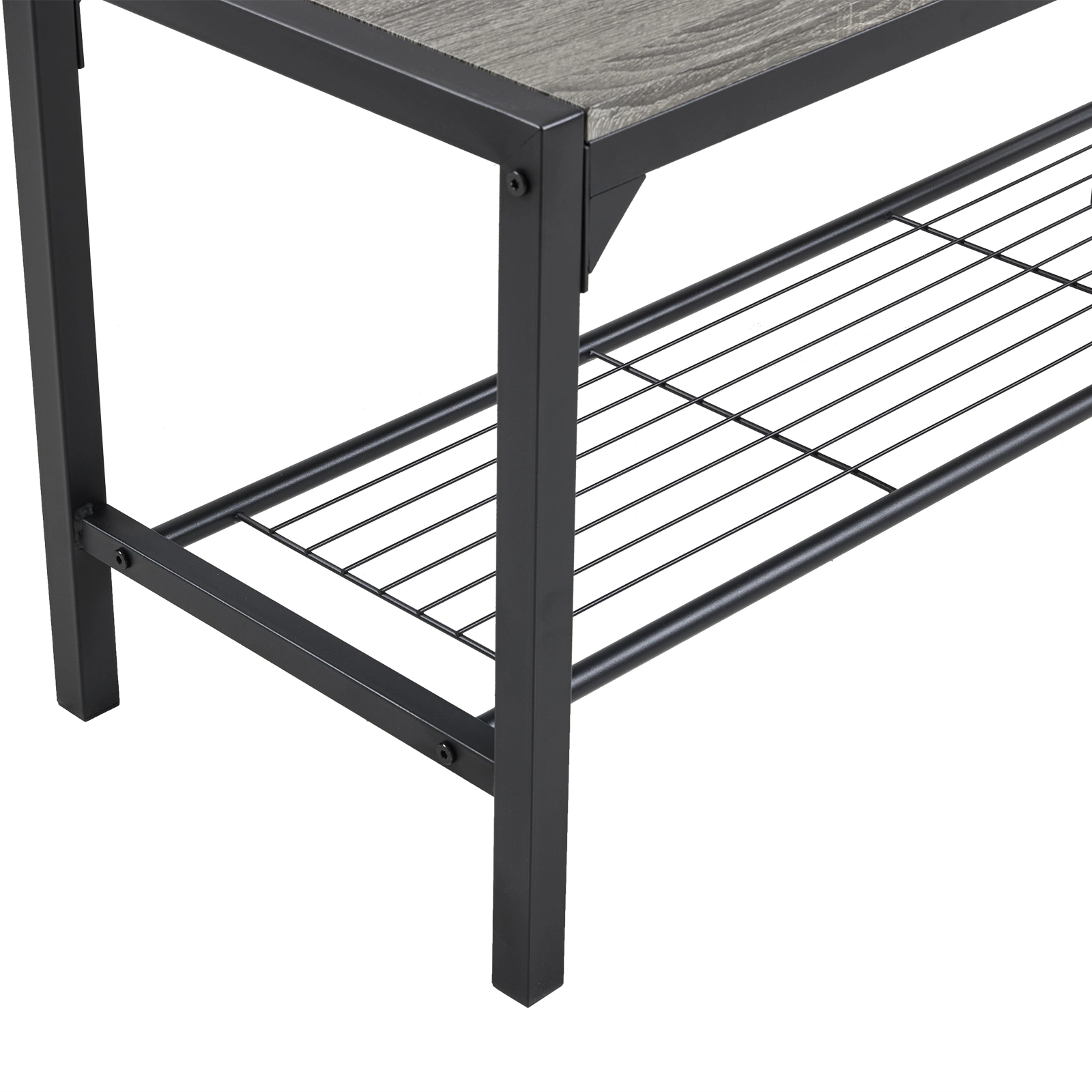 Dining Table Set for 4, Kitchen Table with 2 Chairs and a Bench, 4 Piece Kitchen Table Set for Small Space, Home Kitchen Bar Pub Apartment, Gray view 10