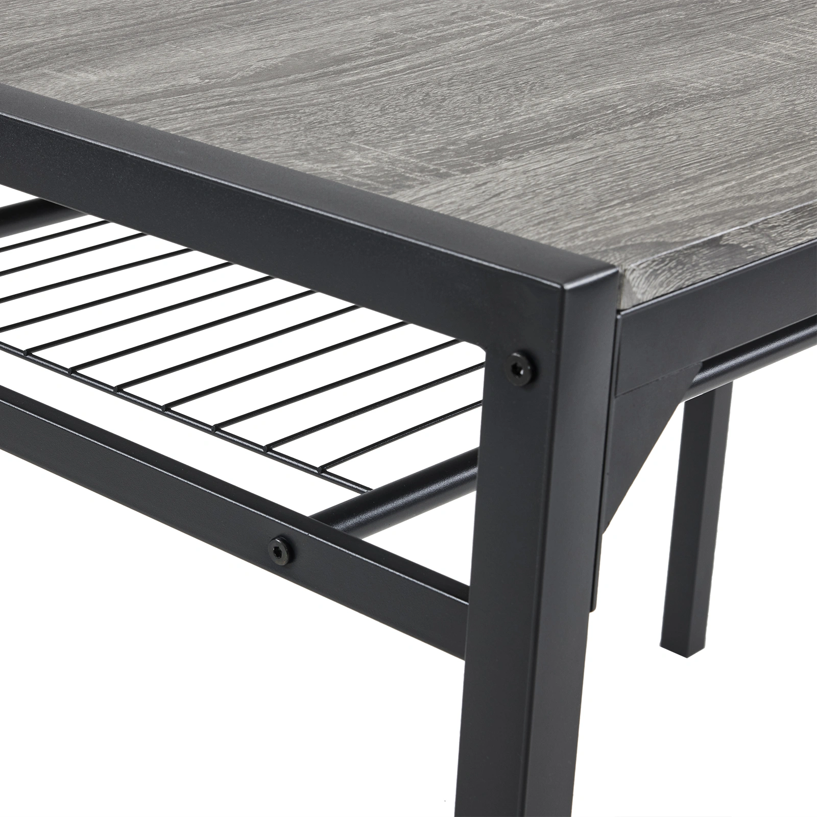 Dining Table Set for 4, Kitchen Table with 2 Chairs and a Bench, 4 Piece Kitchen Table Set for Small Space, Home Kitchen Bar Pub Apartment, Gray view 22