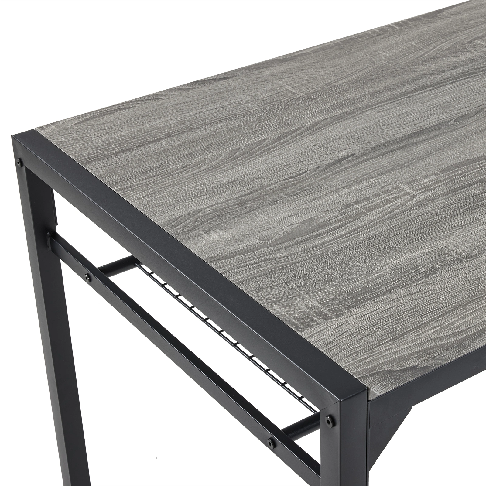 Dining Table Set for 4, Kitchen Table with 2 Chairs and a Bench, 4 Piece Kitchen Table Set for Small Space, Home Kitchen Bar Pub Apartment, Gray view 23