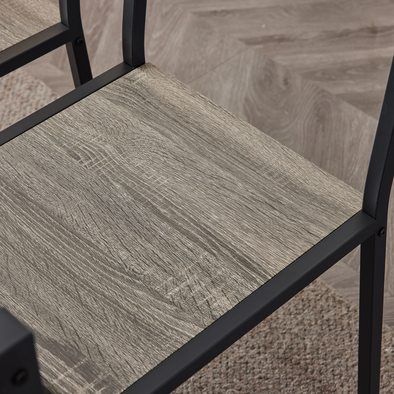 Dining Table Set for 4, Kitchen Table with 2 Chairs and a Bench, 4 Piece Kitchen Table Set for Small Space, Home Kitchen Bar Pub Apartment, Gray view 25