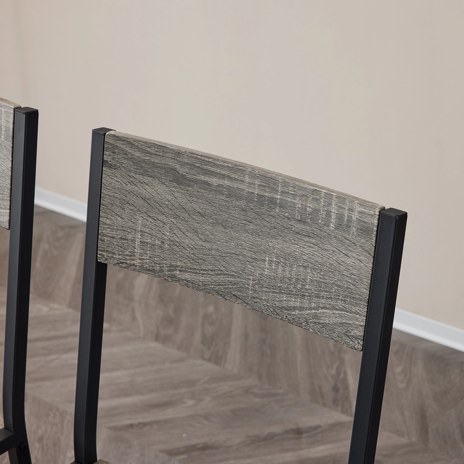 Dining Table Set for 4, Kitchen Table with 2 Chairs and a Bench, 4 Piece Kitchen Table Set for Small Space, Home Kitchen Bar Pub Apartment, Gray view 27