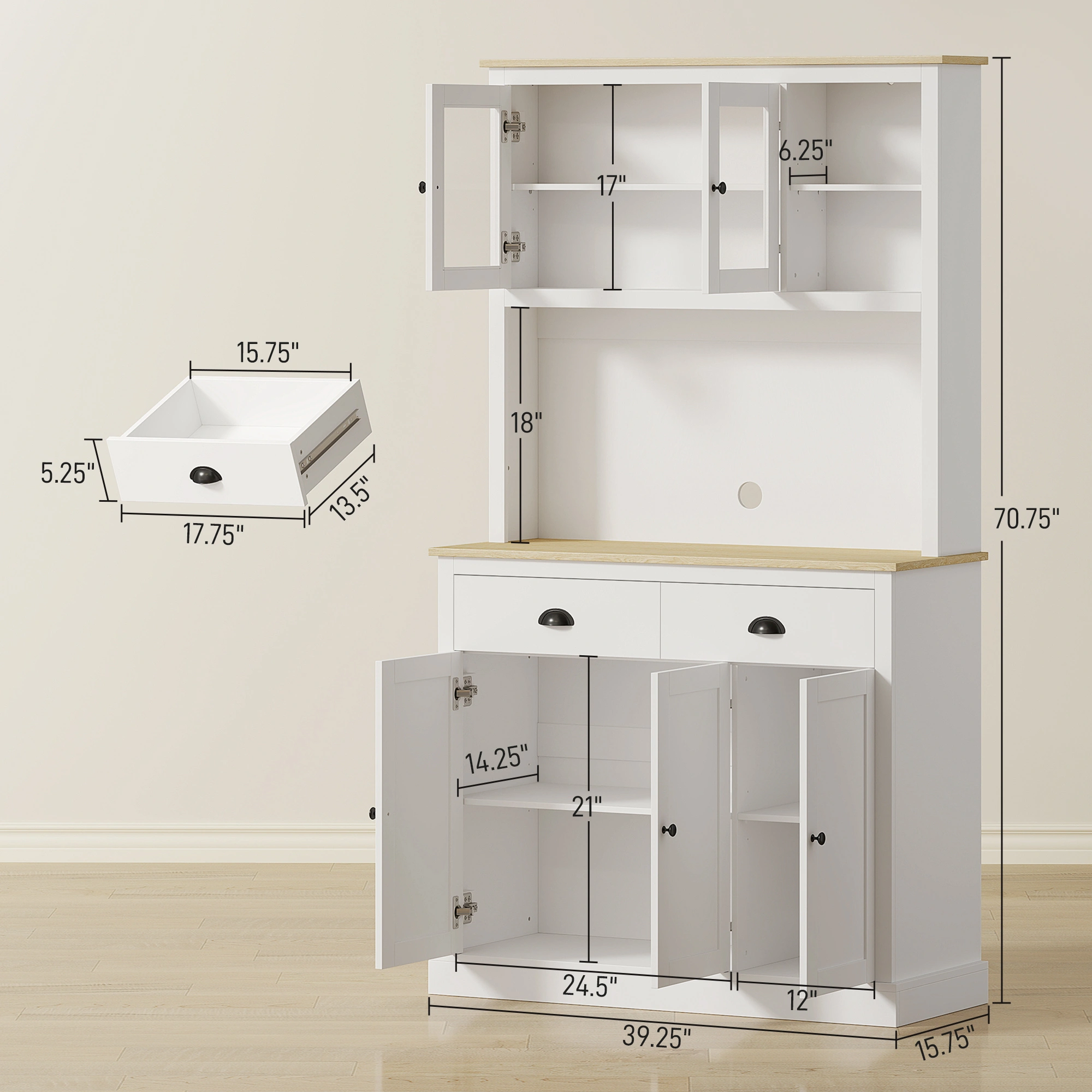 Freestanding Kitchen Cabinet(No shipments on weekends) view 5