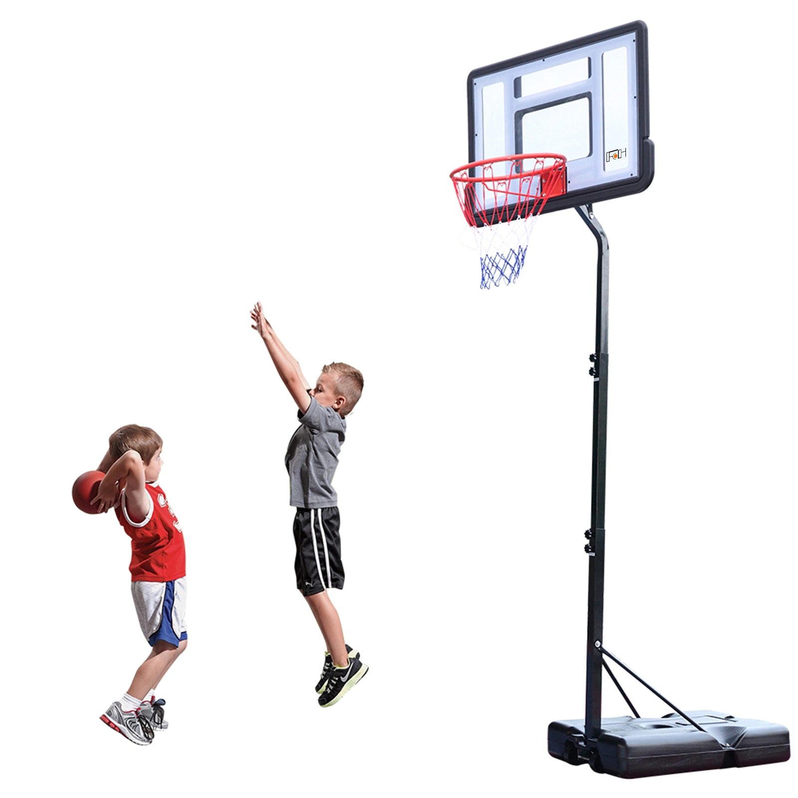 Portable Basketball Stand Hoop Outdoor Adjustable Height 210-260cm Removable Backboard Court Set