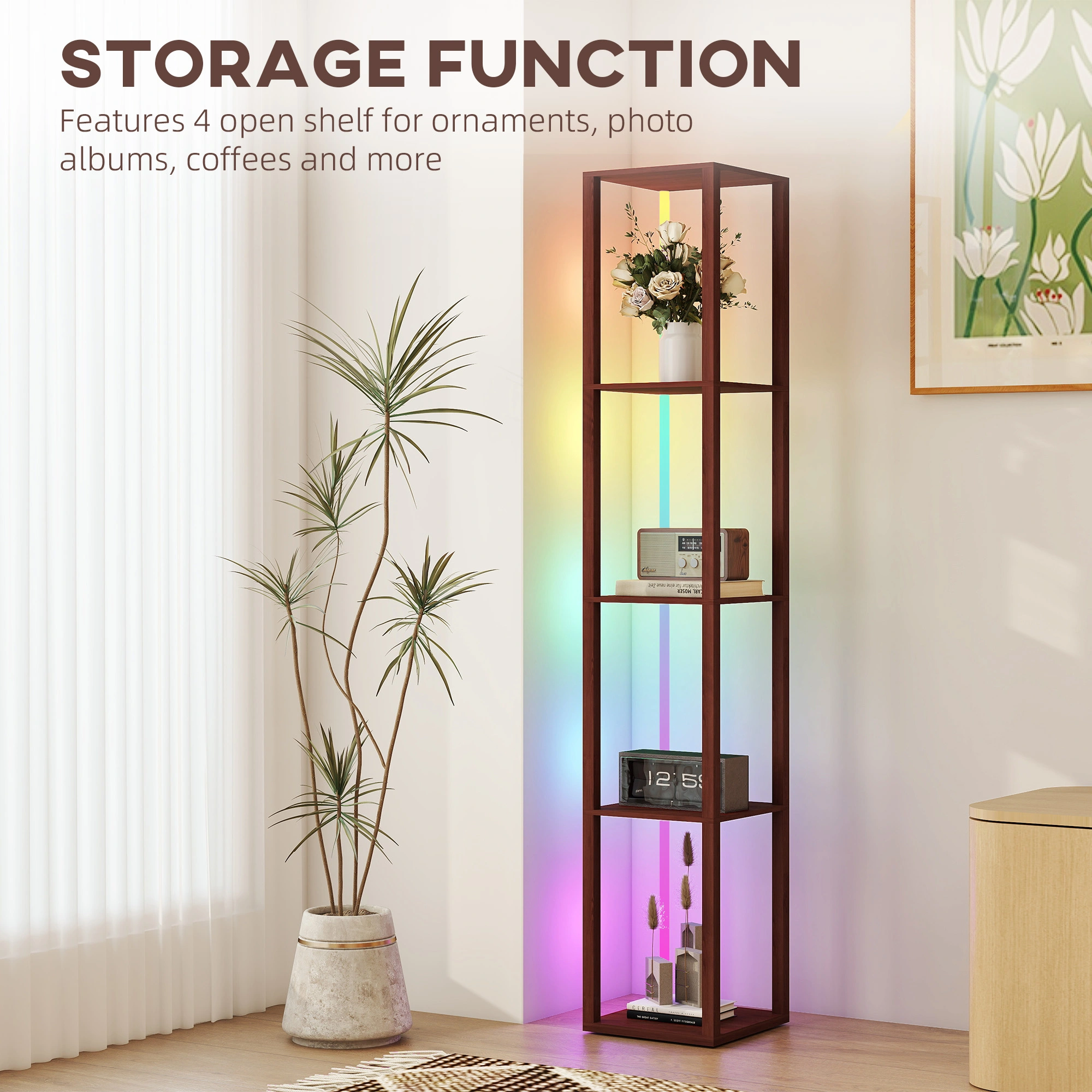 White Bathroom Storage Cabinet, Floor Standing Freestanding Cabinet with Shelves, Tall Storage Organizer for Bathroom, Kitchen, Hallway view 5