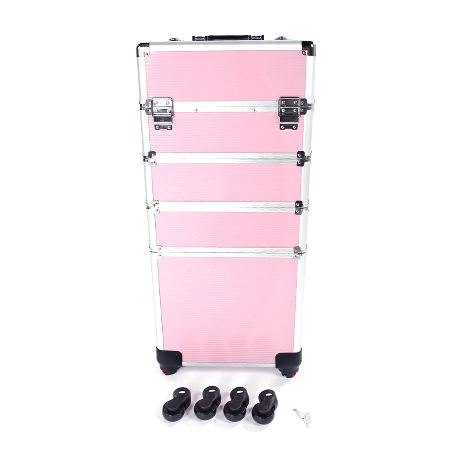 4 in 1 Aluminum Cosmetic Makeup Case Tattoo Box Pink view 3