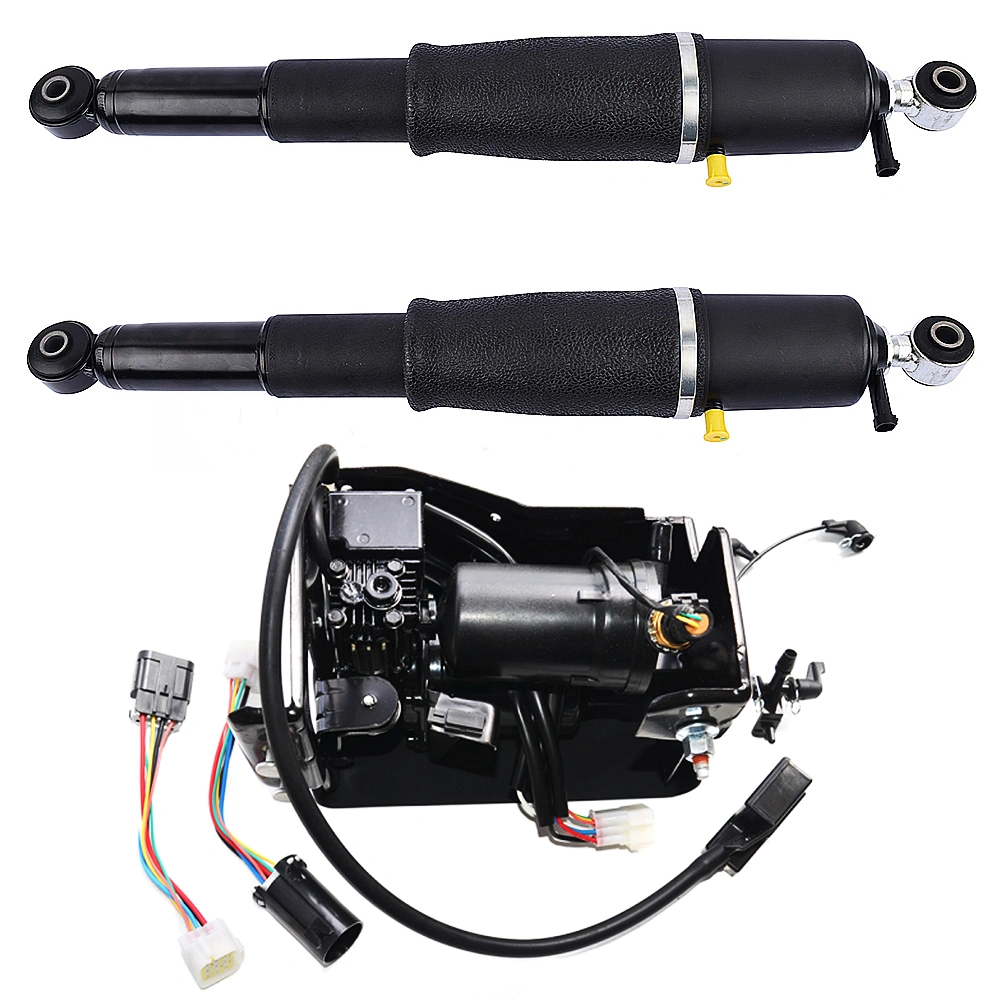 Pair Rear Air Suspension Shocks + Compressor Pump for Cadillac Escalade Chevrolet Avalanche Suburban 1500 Tahoe GMC Yukon 2001-2013 25979391 19300046 19299545 view 3