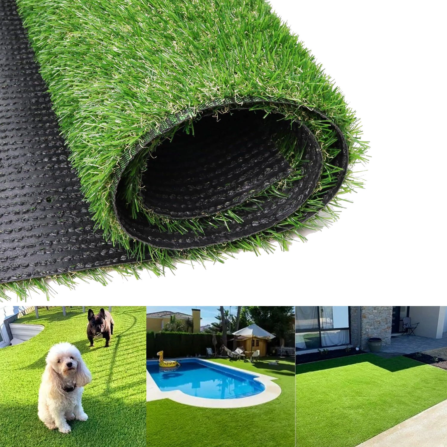 5x10FT Artificial Grass Turf 0.8" Indoor Outdoor Fake Grass with Drain Holes for Dog Pet Garden Patio Autumn Blend 4-Color