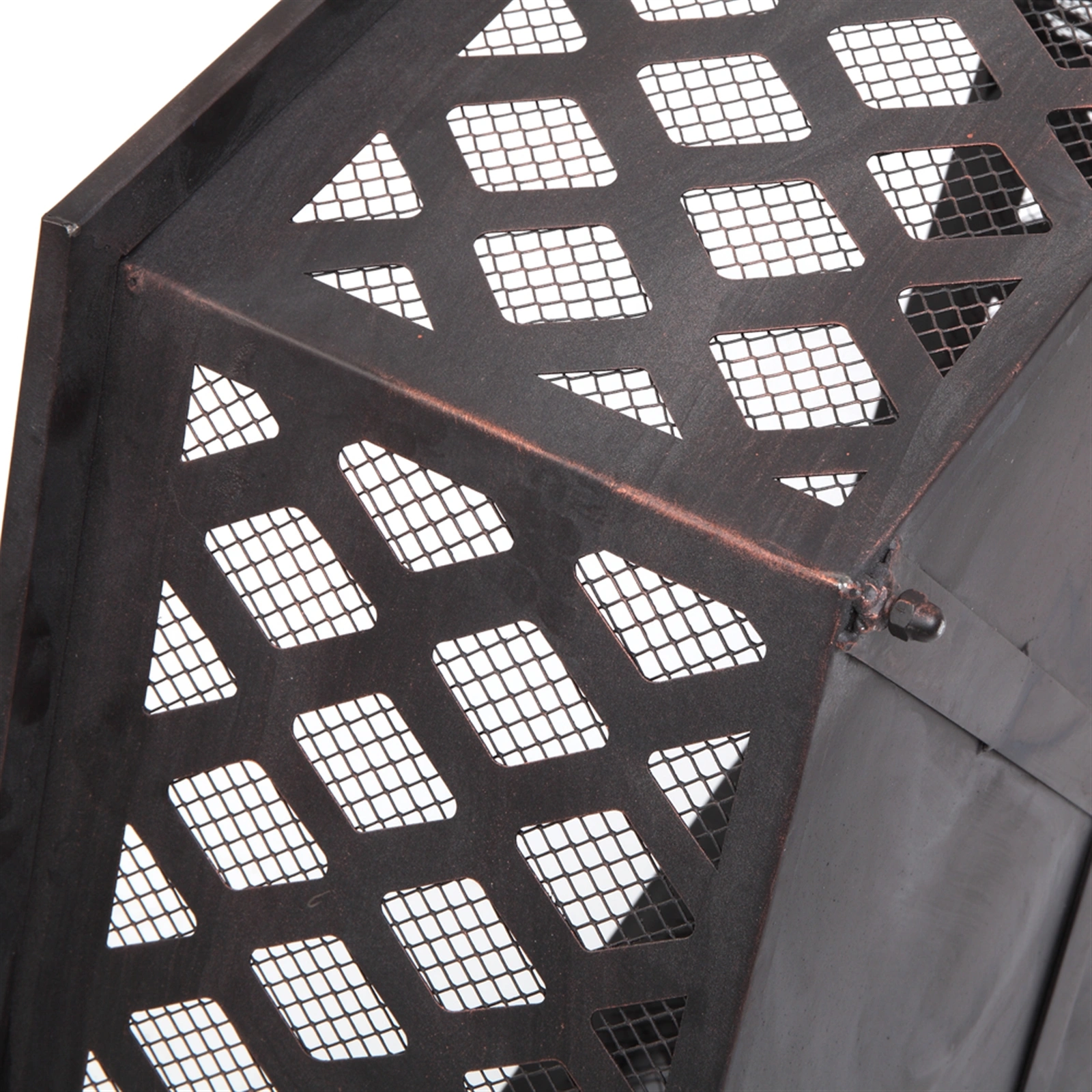 22" Hexagonal Shaped Iron Brazier Wood Burning Fire Pit Decoration for Backyard Poolside view 13
