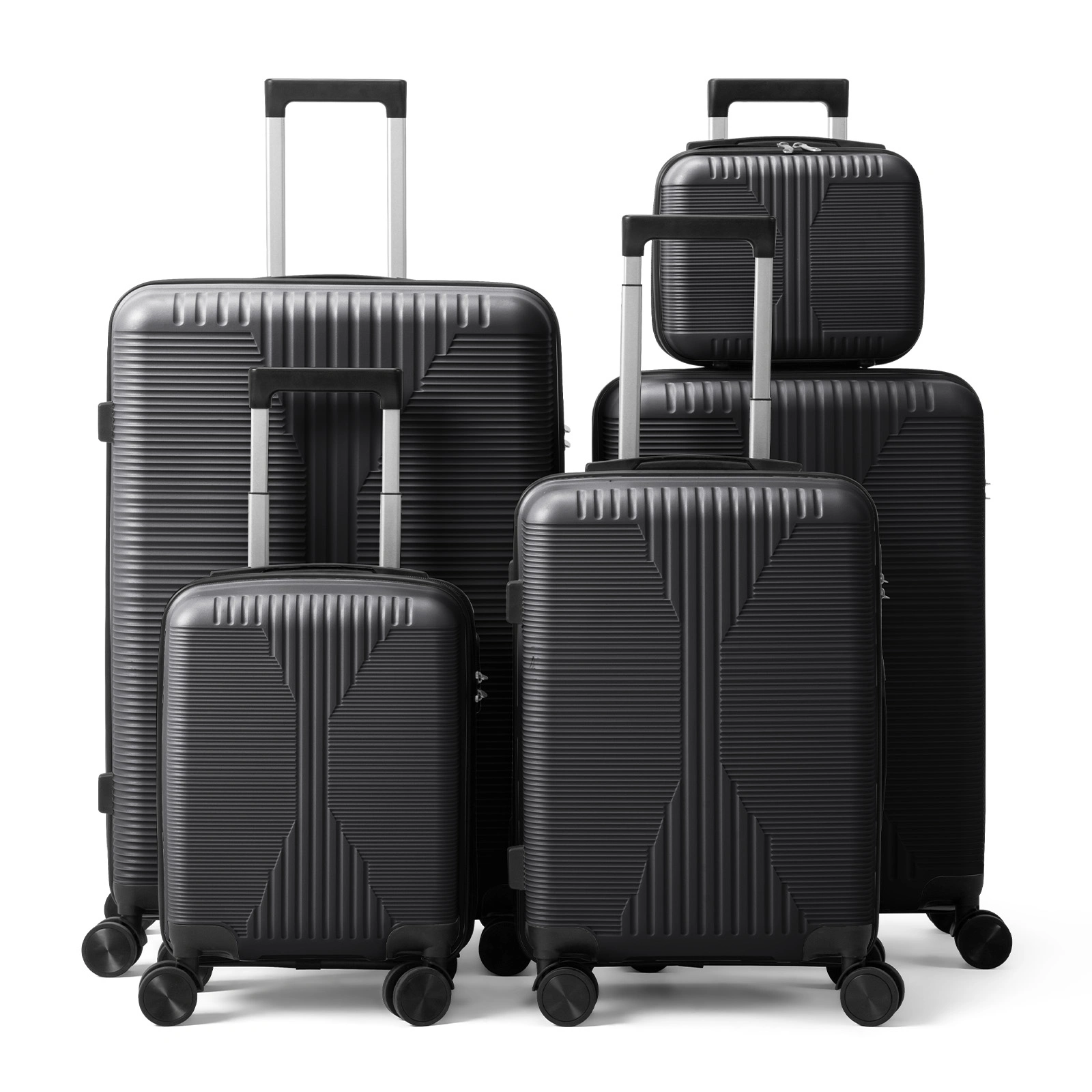 5-Piece PP Spinner Luggage Set with Non-TSA Lock, 12/16/20/24/28 Inch, Black view 16