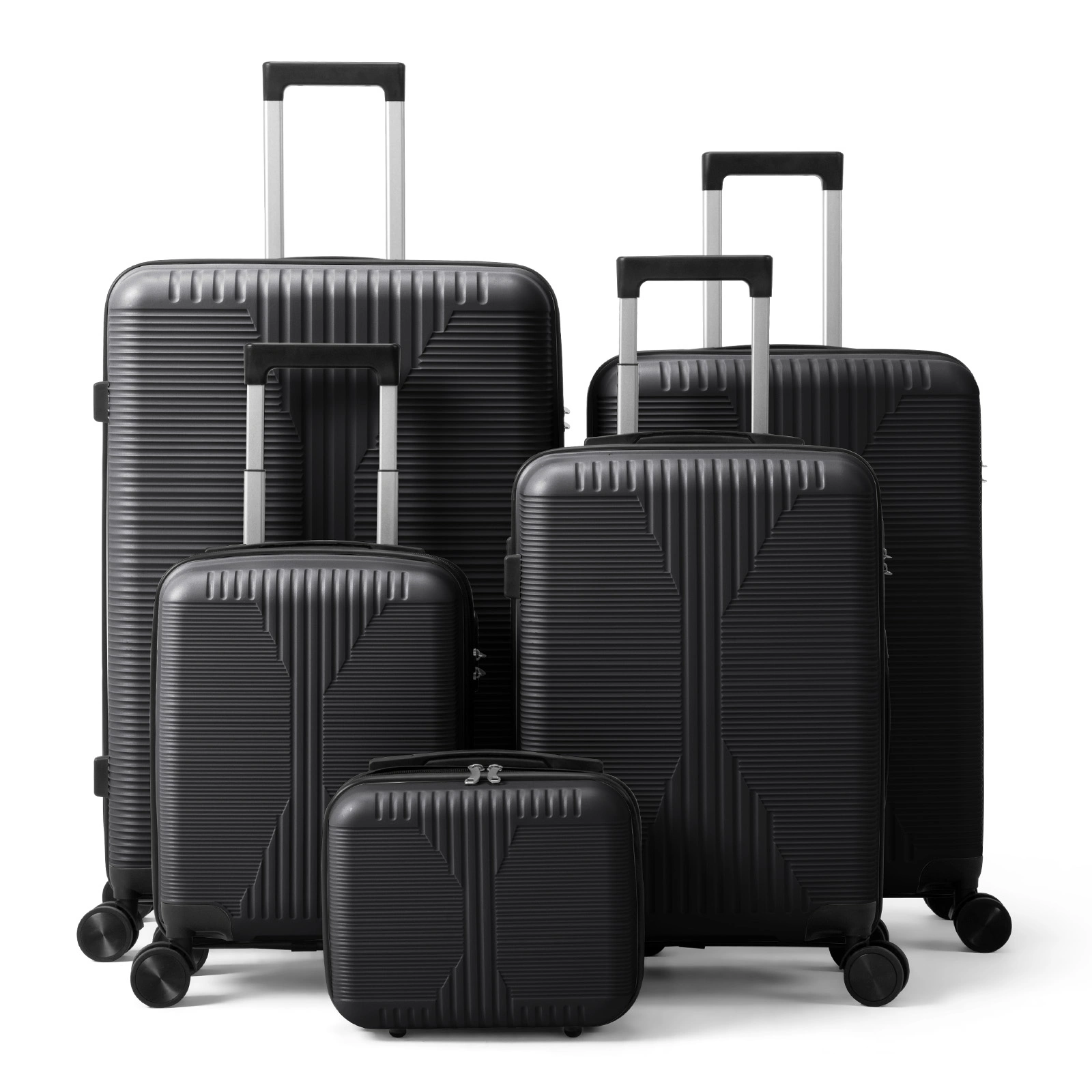 5-Piece PP Spinner Luggage Set with Non-TSA Lock, 12/16/20/24/28 Inch, Black view 28