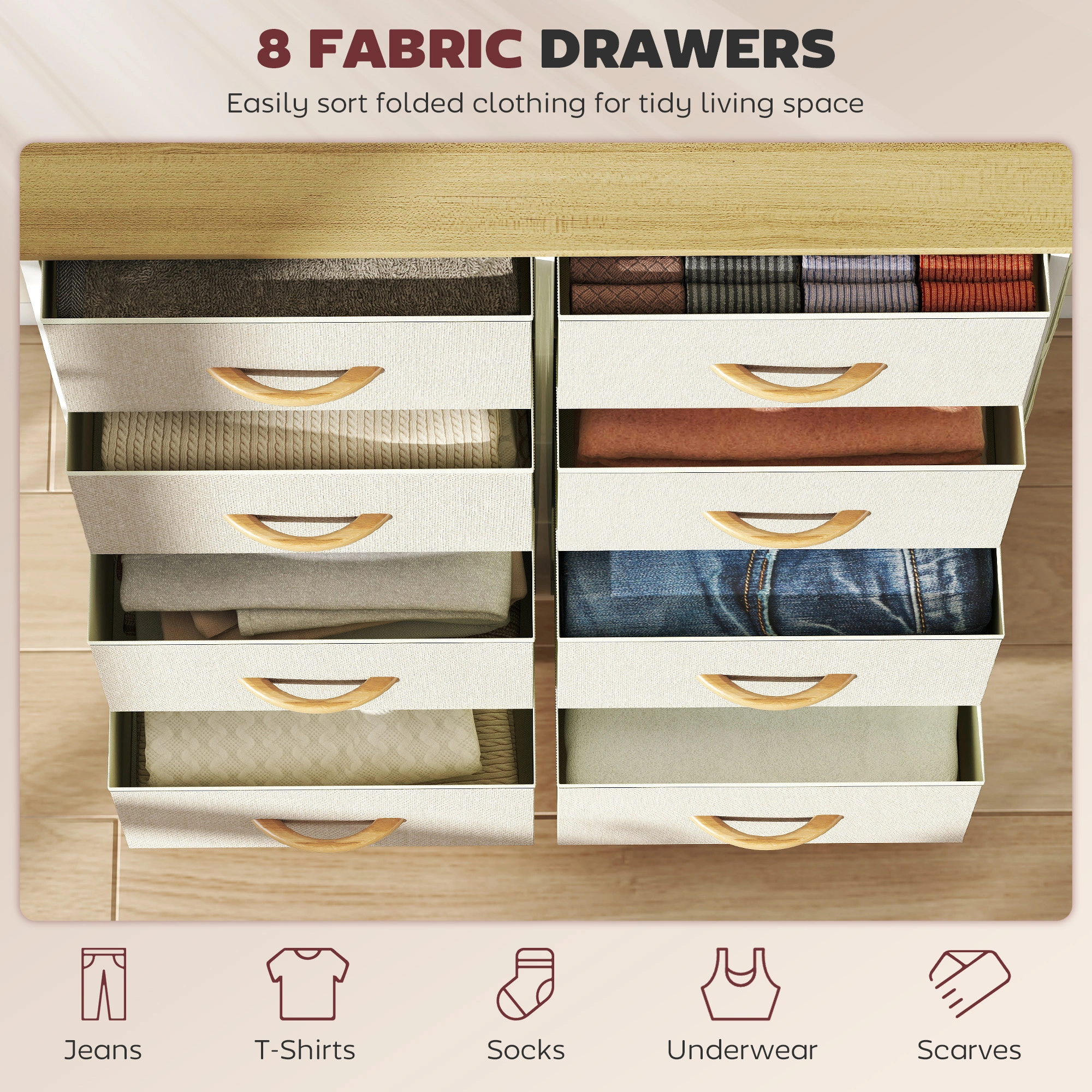 Industrial Wood Storage Chest of Drawers Set of 3, Metal Frame Organizer Bins, Stackable Craft Supply Boxes for Office & Garage view 4