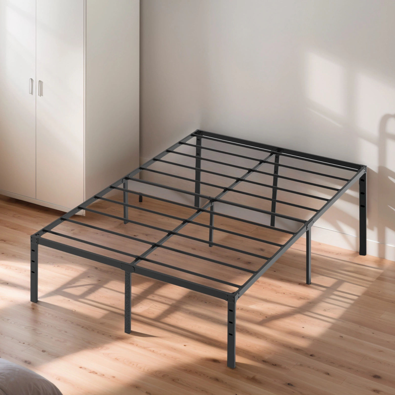 Black Full Size Simple Basic Platform Metal Bed Frame - 14 Inch Bed Height view 7