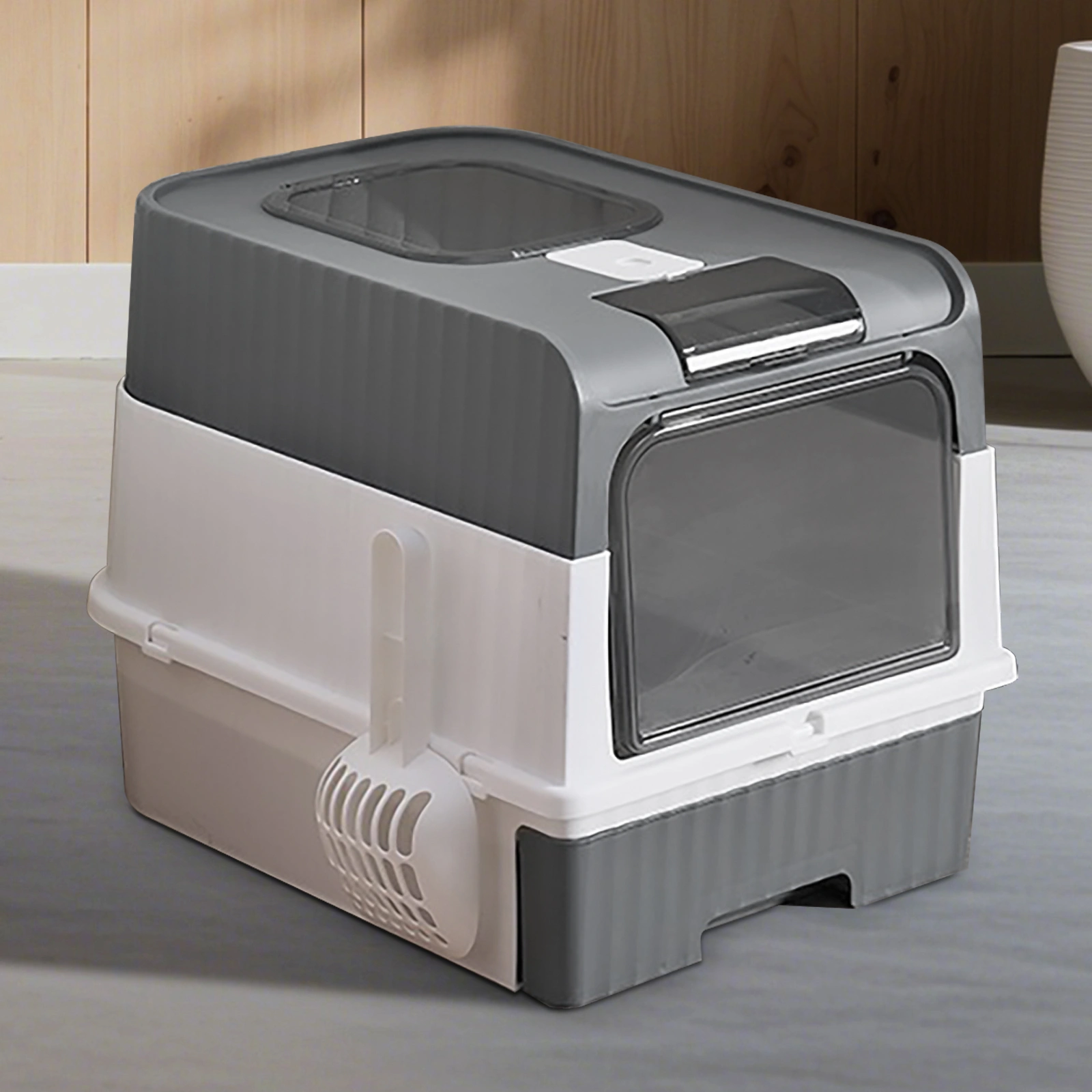greyMagic Cube Intelligent Cat litter Box - Free Hands, Enjoy Pure Life | Automatic Cleaning, Silent Design, Preferred for Multi Cat Families view 3
