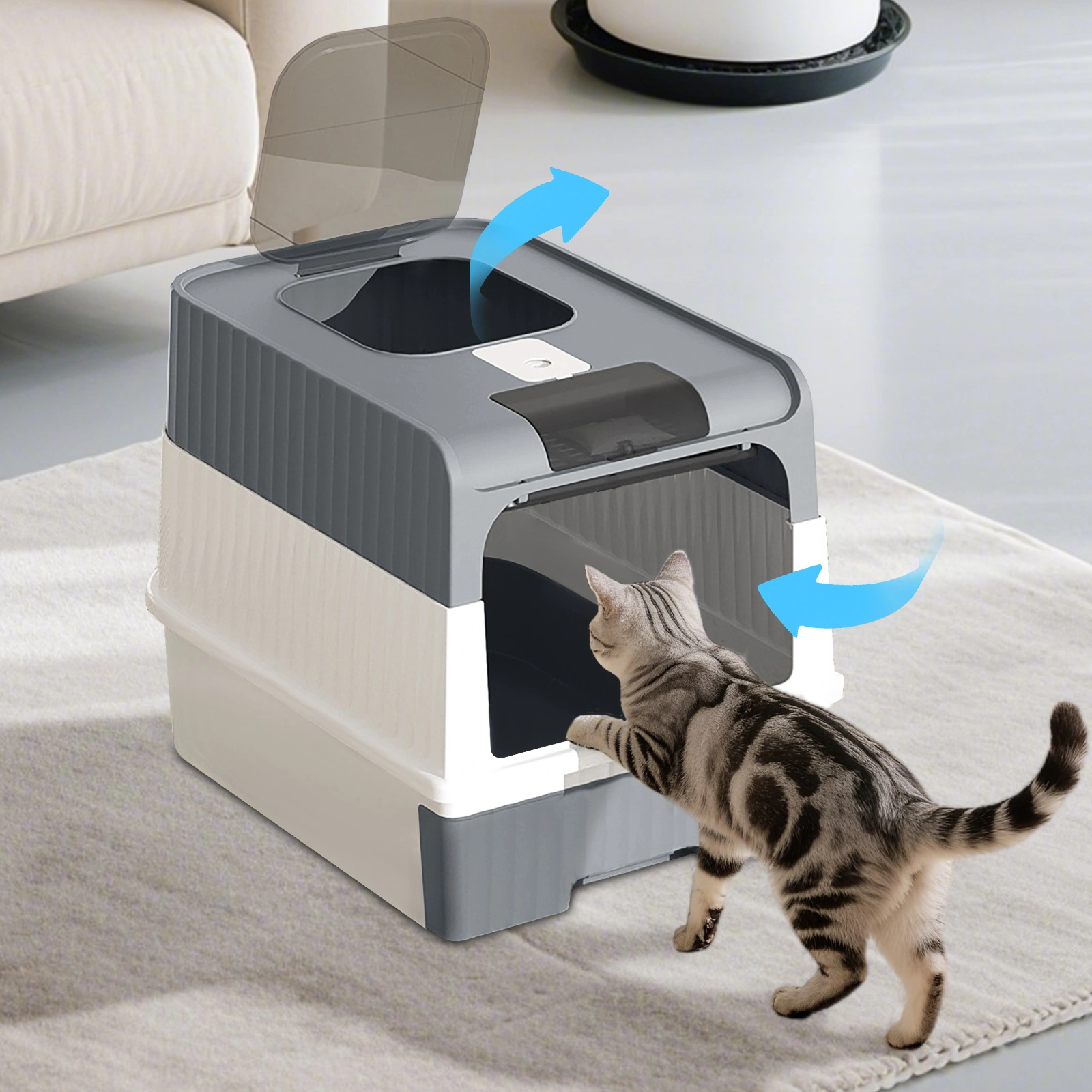 greyMagic Cube Intelligent Cat litter Box - Free Hands, Enjoy Pure Life | Automatic Cleaning, Silent Design, Preferred for Multi Cat Families view 4