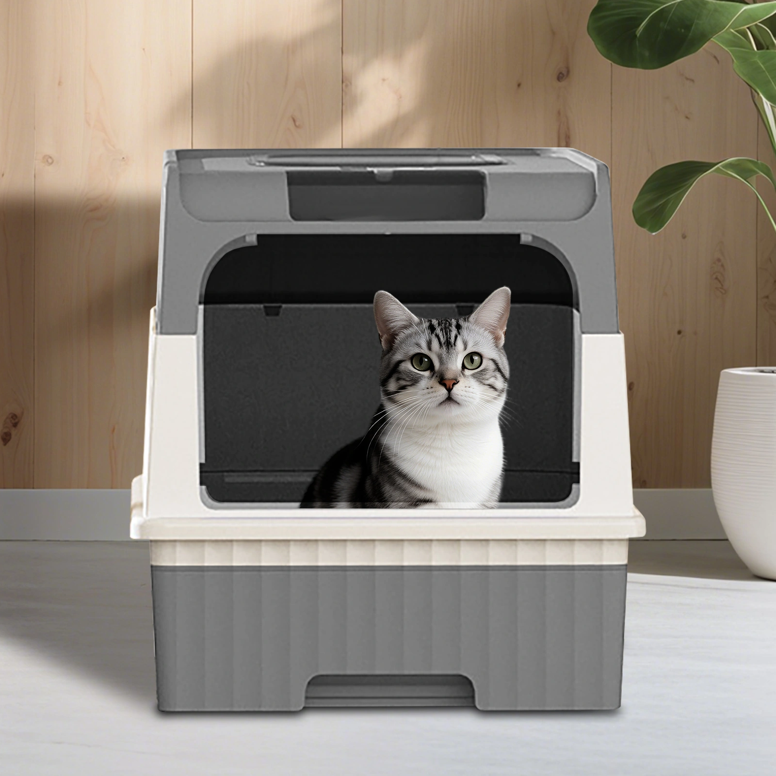 greyMagic Cube Intelligent Cat litter Box - Free Hands, Enjoy Pure Life | Automatic Cleaning, Silent Design, Preferred for Multi Cat Families view 5