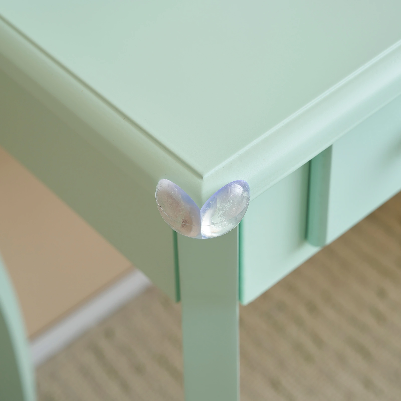 Kids Vanity Set with Mirror and Lights and Stool, 5 Storage Drawers, Pretend Play Princess Makeup Desk Dressing Table and Stool Set for Little Girls Age 3+, Macaroon Green view 16