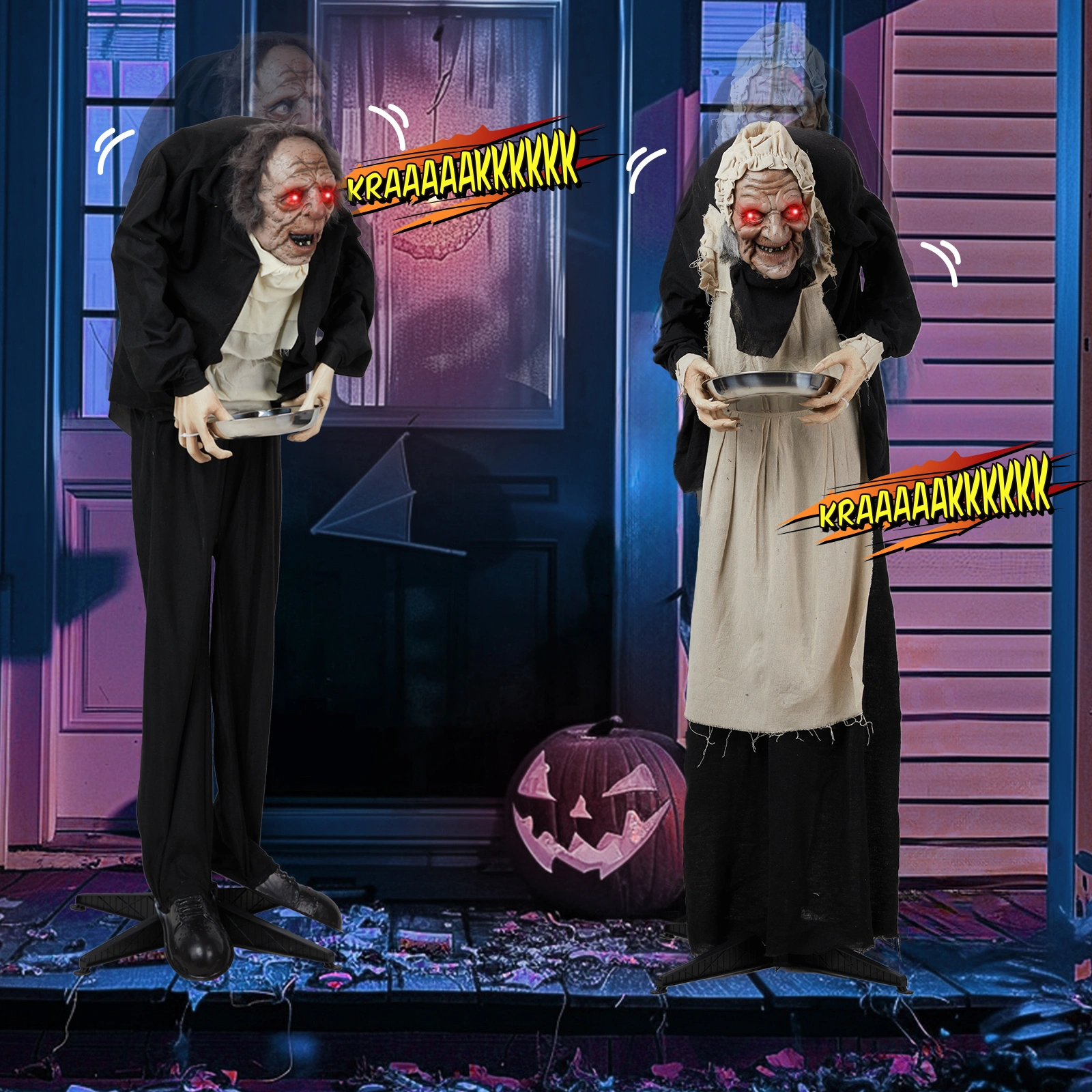 5ft Male servant Halloween Standing Decoration view 8