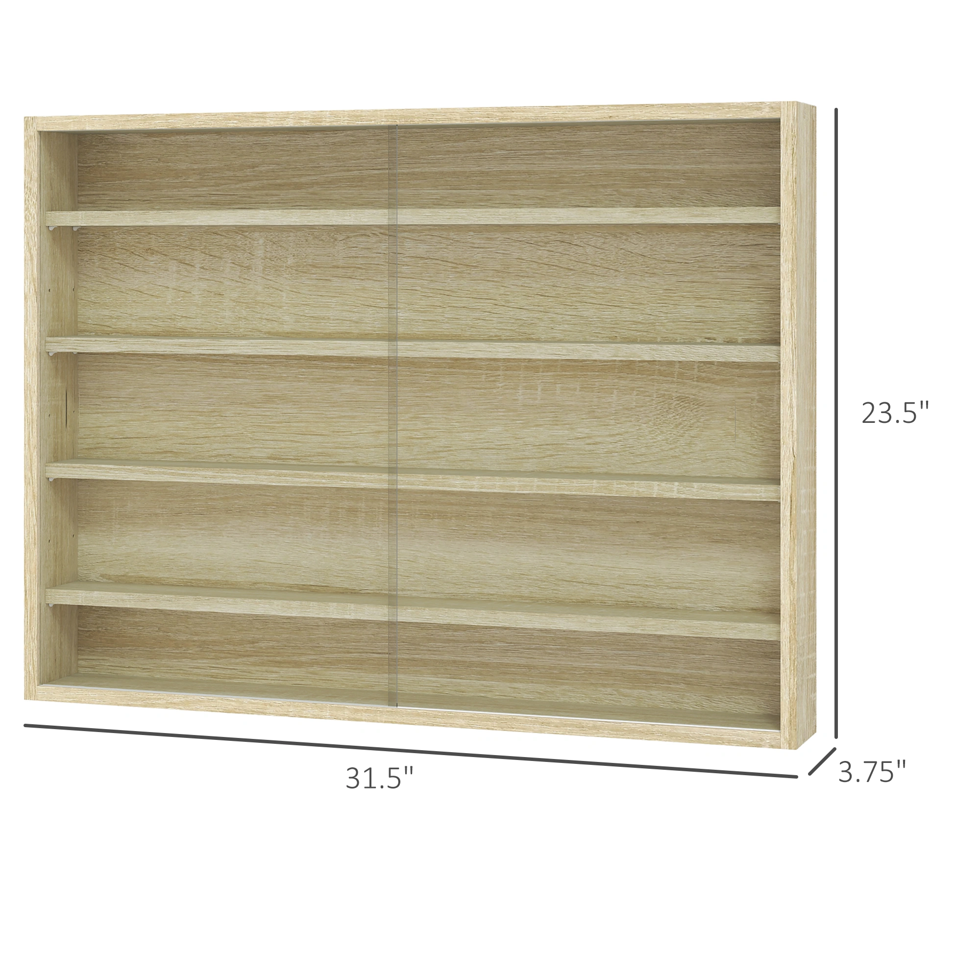 Tall Display Cabinet Glass Showcase Shelf Storage Organizer for Collectibles Home Decor view 2