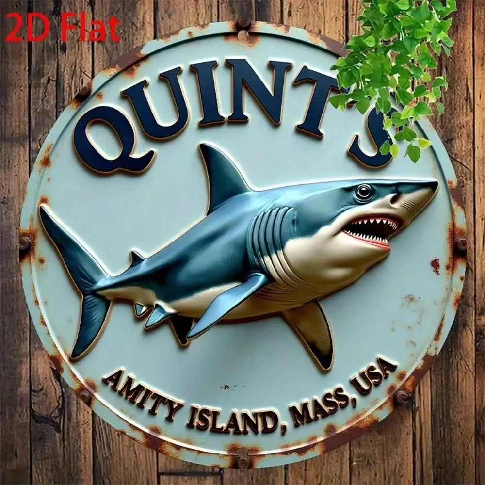 CIFbuy Jaws Movie Amity Island Shark Metal Sign Vintage Retro Tin Sign Wall Decor for Man Cave 12x8 Inches view 3