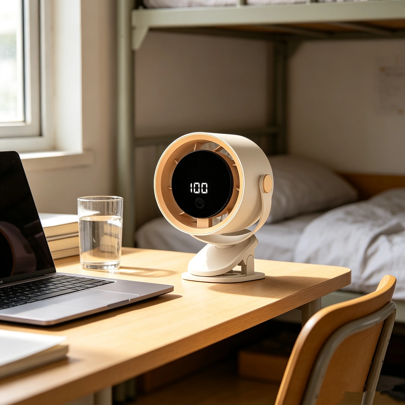 Clip-On USB Rechargeable Desktop Portable Small Fan Adjustment 5 Speed w/ LED display& Hook For Camping Office Home Stroller Car (products W/ battery,US Logistics For DHL Ground/ Fedex Ground. TK/TMEU only For self-pickup, self-pickup Cannot use USPS view 10